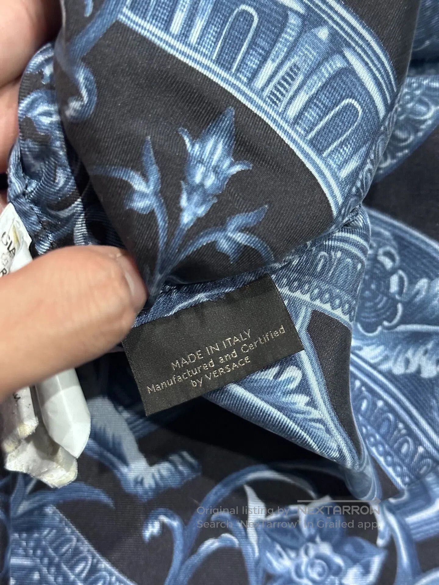 Versace Versace Silk Long Sleeve Shirt Blue Black. Size US S / EU 44-46 / 1 - 8 Thumbnail