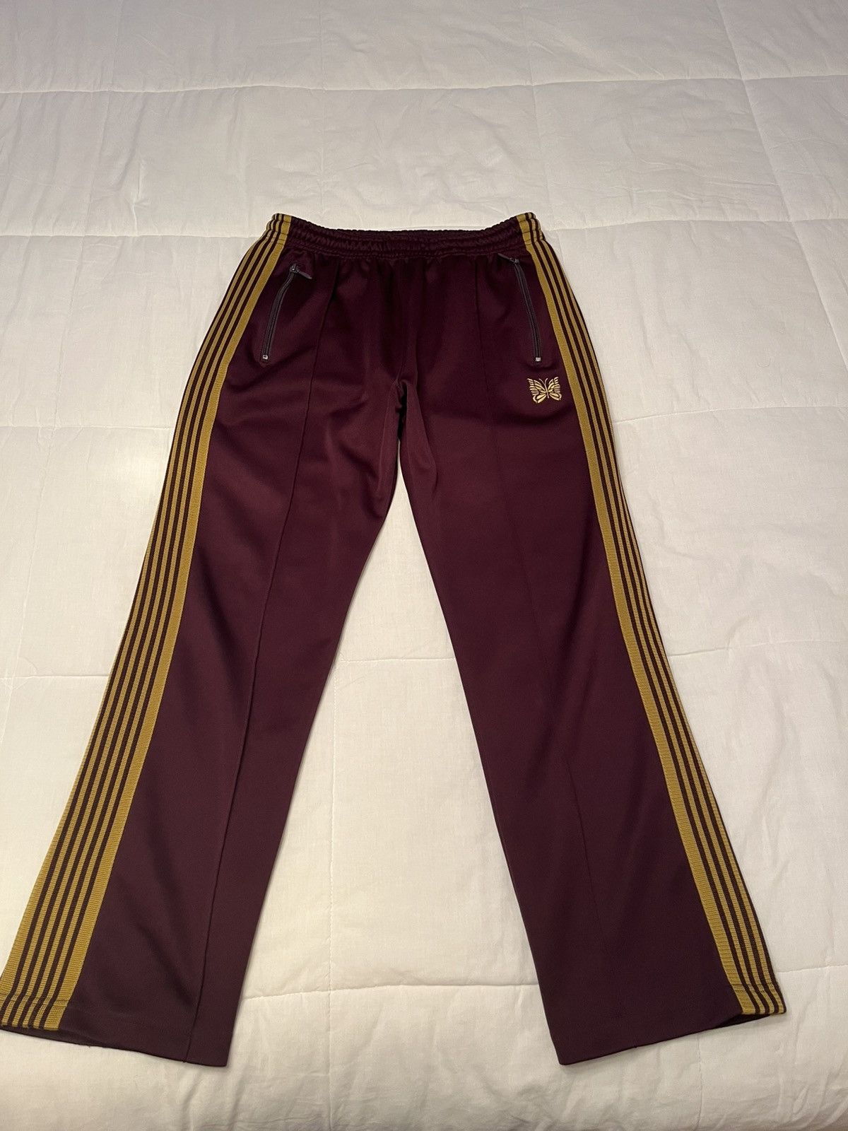 Needles × Nepenthes Needles Bordeaux Narrow Track Pants M Size US 30 / EU 46 - 1 Thumbnail