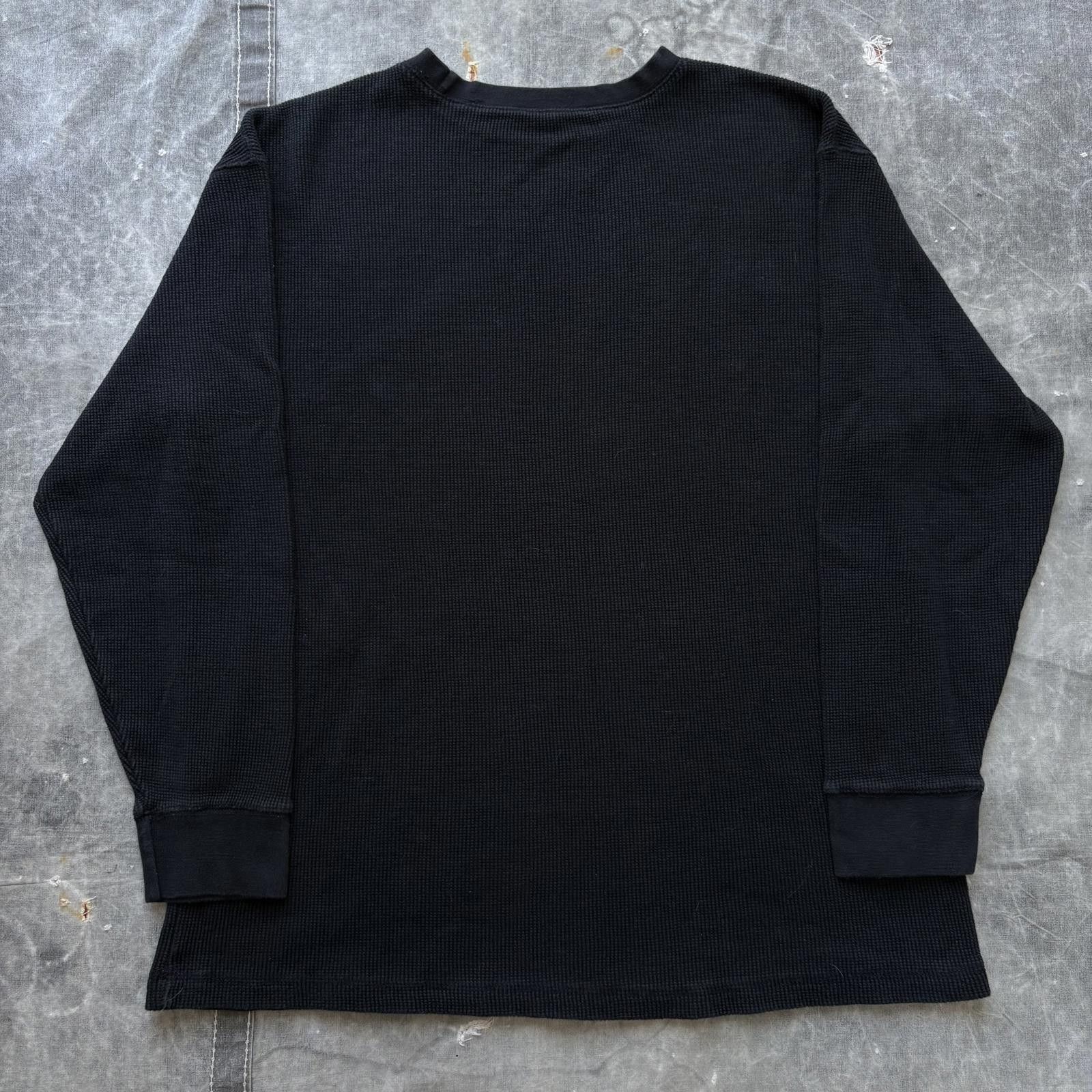 Roundtree & Yorke Vintage Y2K Roundtree & Yorke Black Grunge Thermal Shirt Size US XL / EU 56 / 4 - 4 Thumbnail