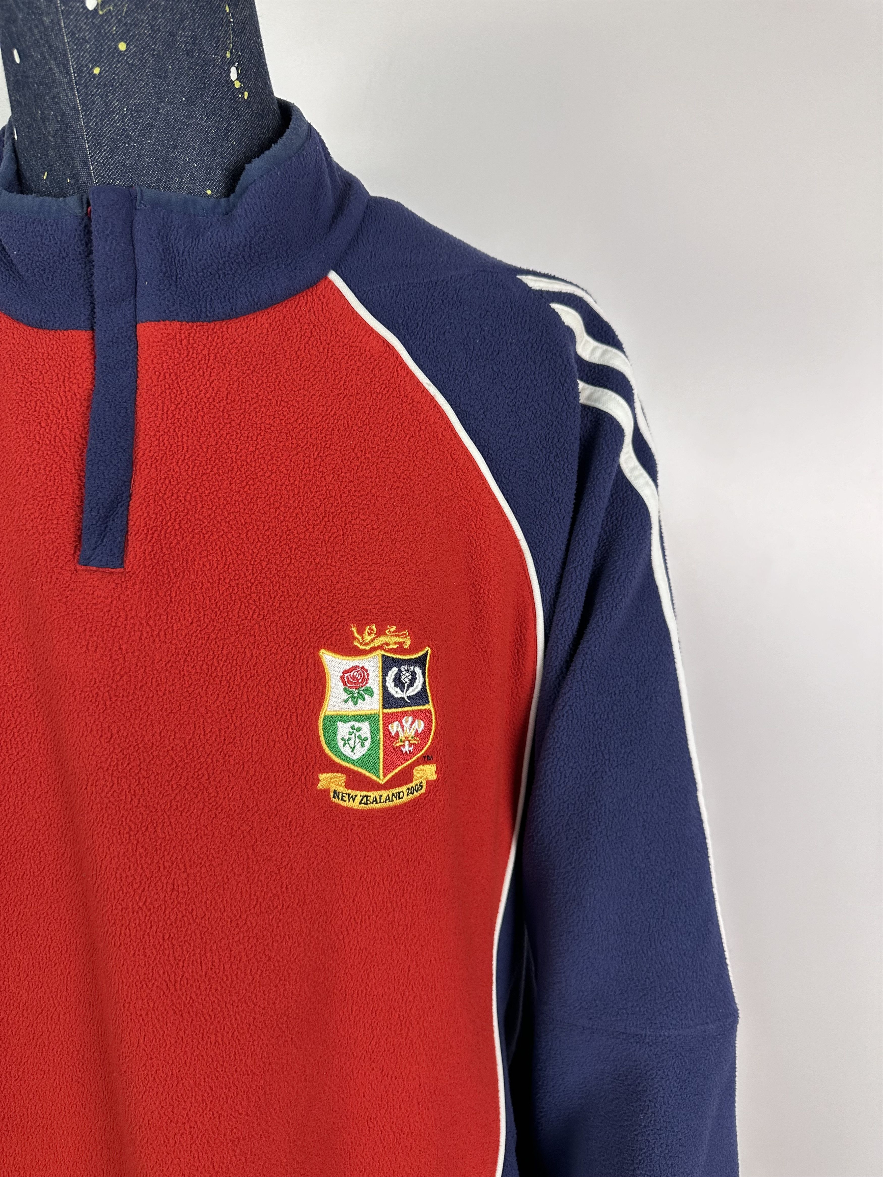 Adidas × Vintage Adidas 2005 RUGBY New Zealand 1/4 Zip Fleece Jacket Sweater Size US L / EU 52-54 / 3 - 3 Thumbnail