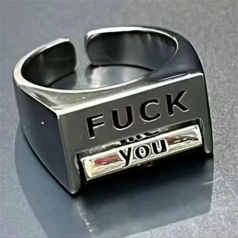 Jewelry FXCK Modern Jewelry Rings Open Size Chrome Ring (Size 7-13) Size ONE SIZE - 1 Thumbnail