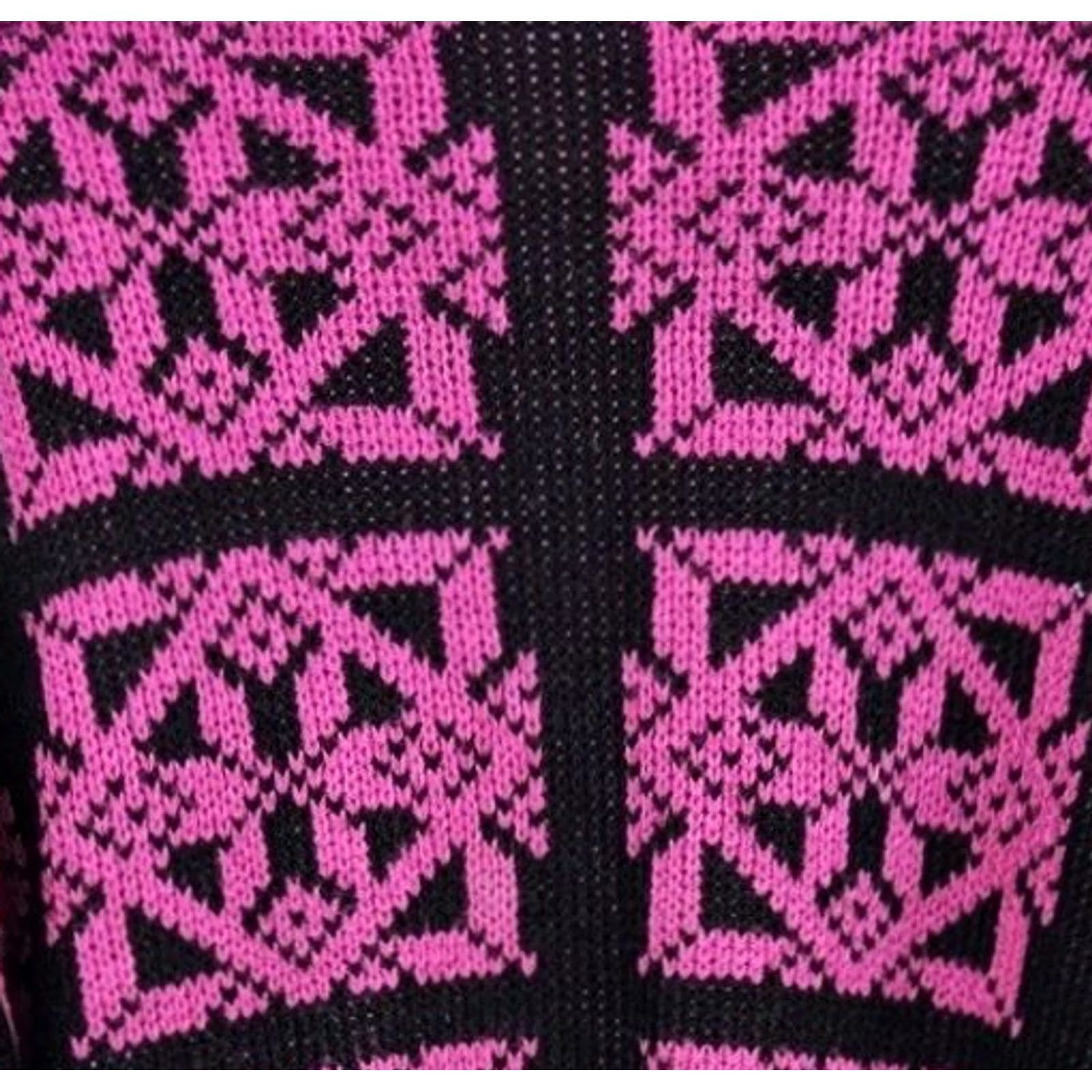 Vintage VINTAGE Palmetto's Geometric Knit Pullover Sweater Women Small Pink 80s Graphic Print Crew Neck Long Sleeve - Mens? Size S / US 4 / IT 40 - 5 Thumbnail