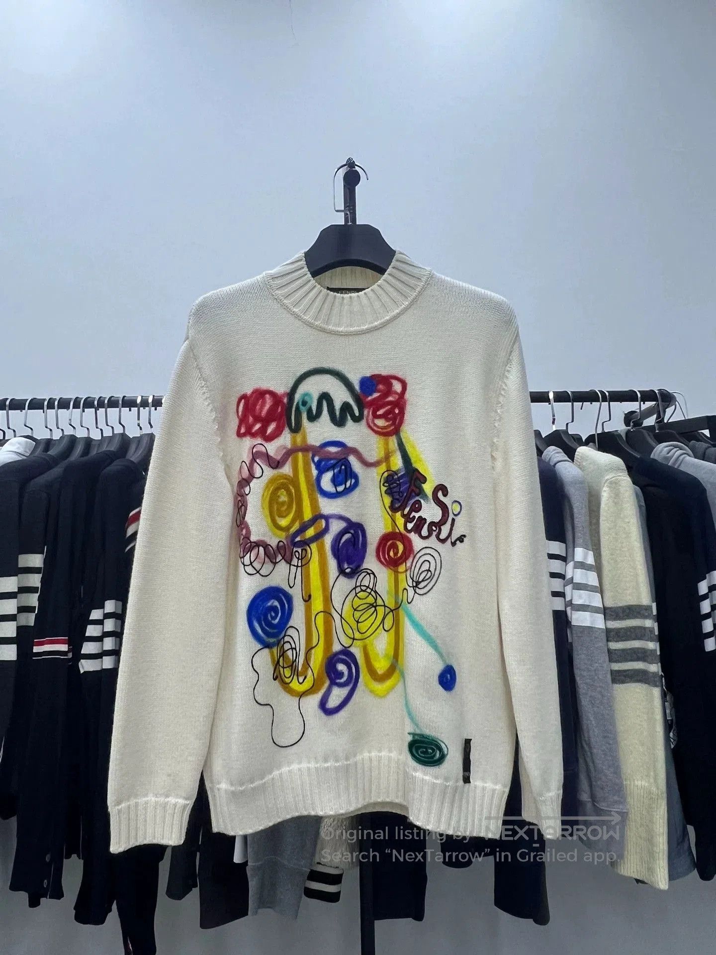 Fendi fendi collaboration knit sweater in white. Size US L / EU 52-54 / 3 - 1 Thumbnail