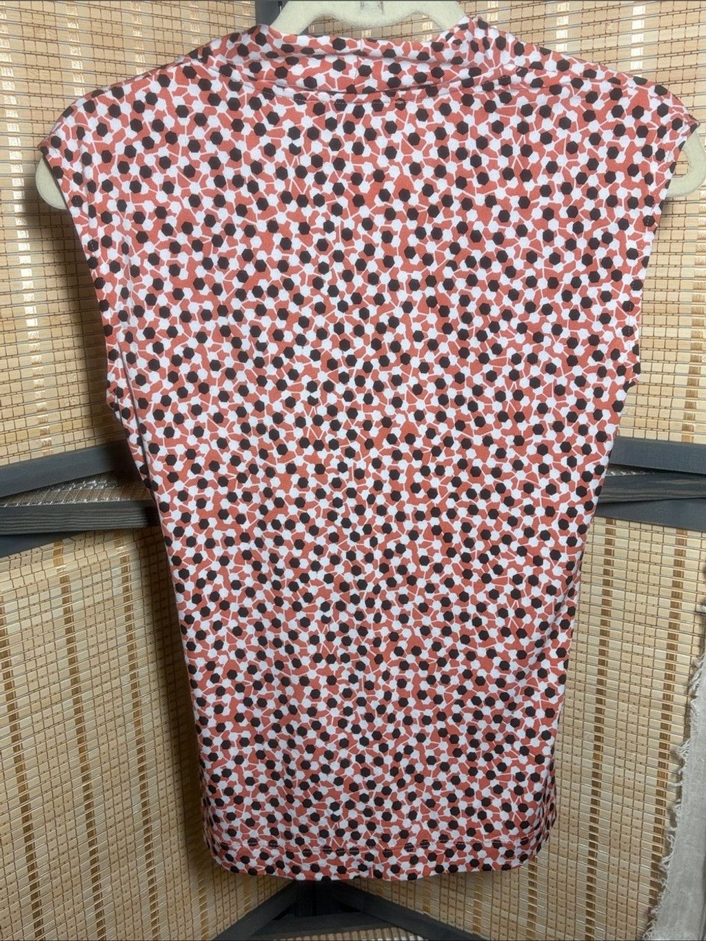 Other Chaus Orange Wrap-Style Cap-Sleeve Top with White and Black Size M / US 6-8 / IT 42-44 - 3 Thumbnail