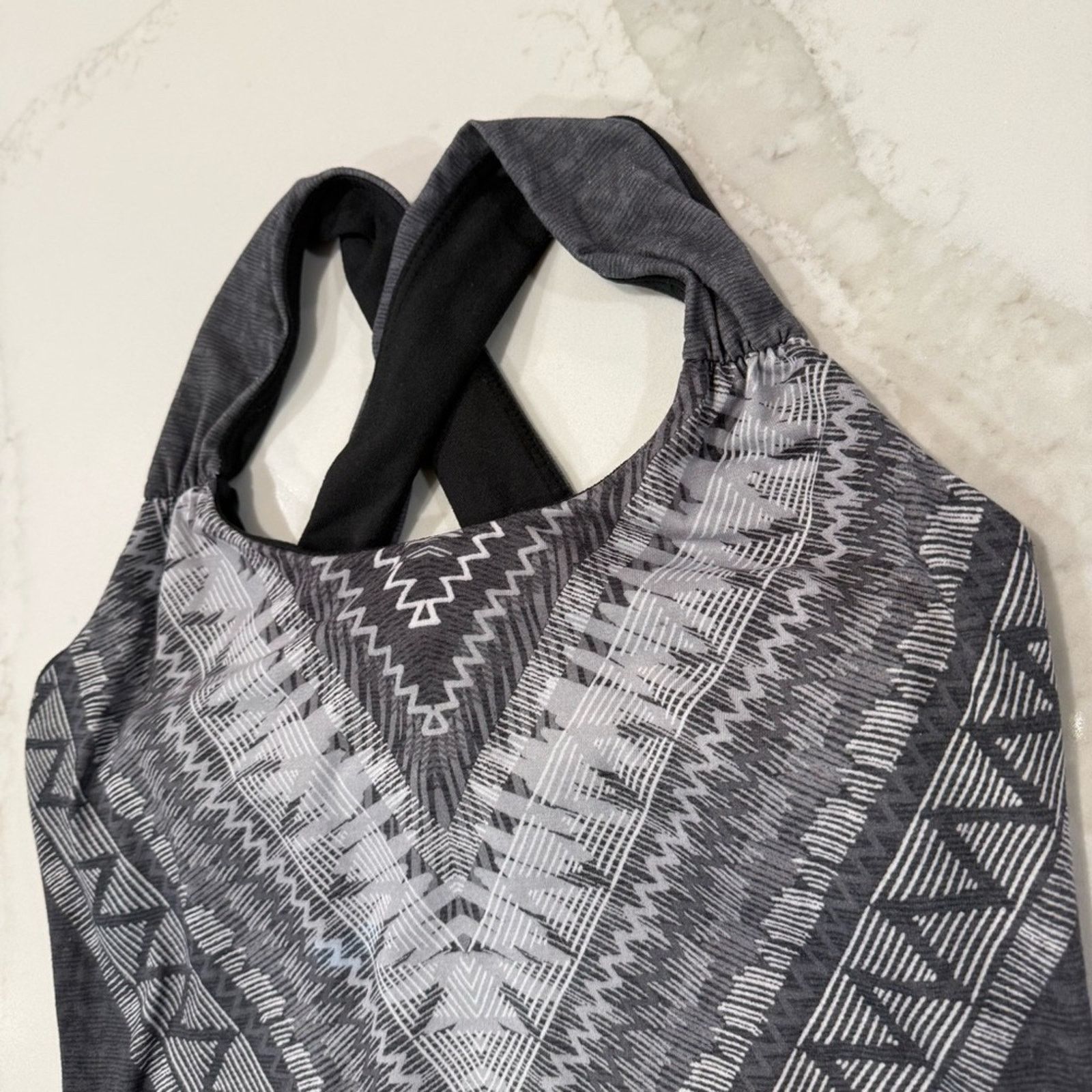 Prana Prana Phoebe Strappy Athletic Tank Top Womens Small Gray Geo Size S / US 4 / IT 40 - 5 Thumbnail
