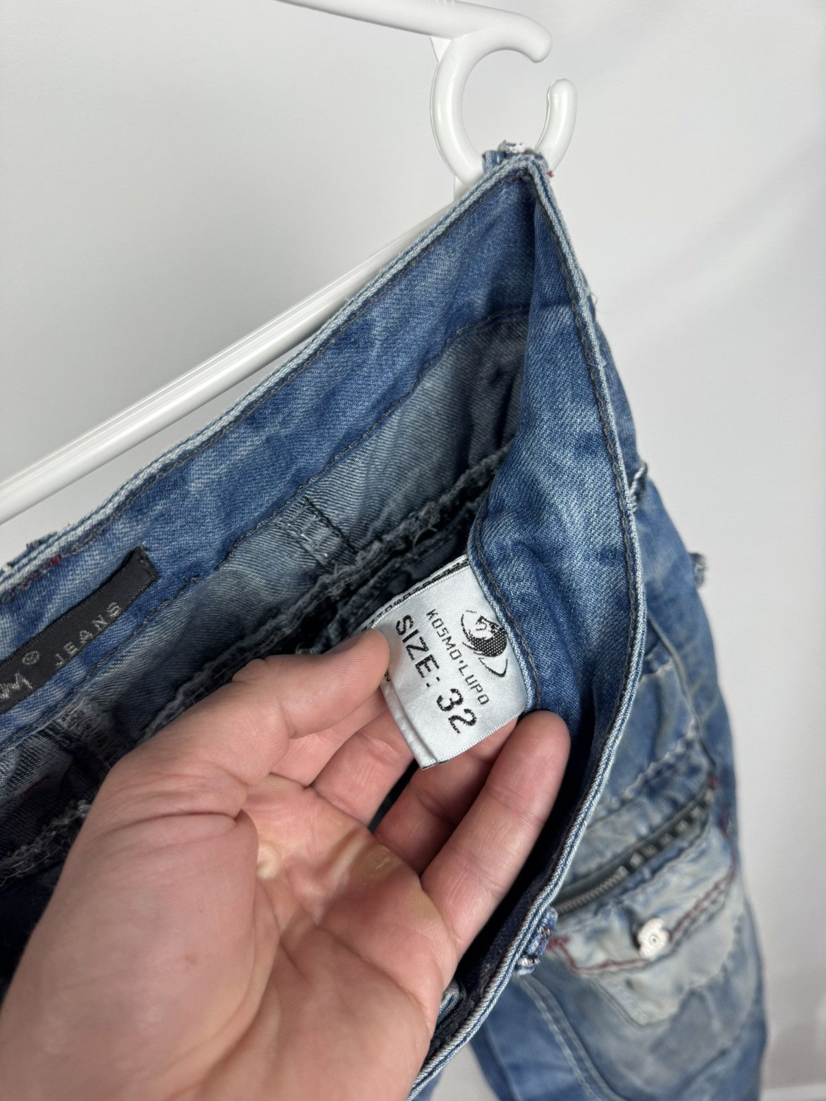 Other Kosmo Lupo Y2K Biker Cargo Jeans Moto Denim Pants W32 Size US 32 / EU 48 - 6 Thumbnail