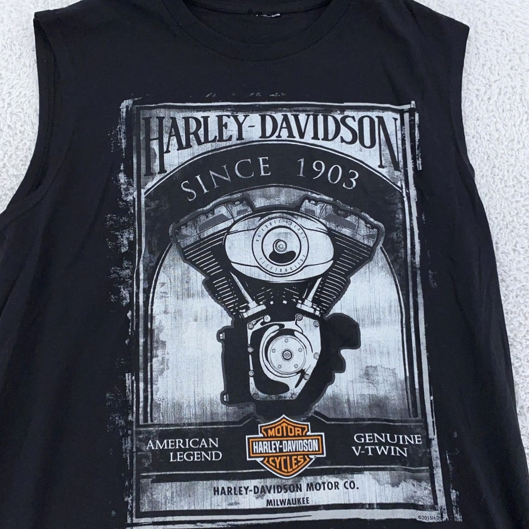 Harley Davidson Harley-Davidson T-Shirt Mens Medium Sleeveless Black Graphic Print Motorcycle Vintage Biker Maine USA? Size US M / EU 48-50 / 2 - 2 Thumbnail