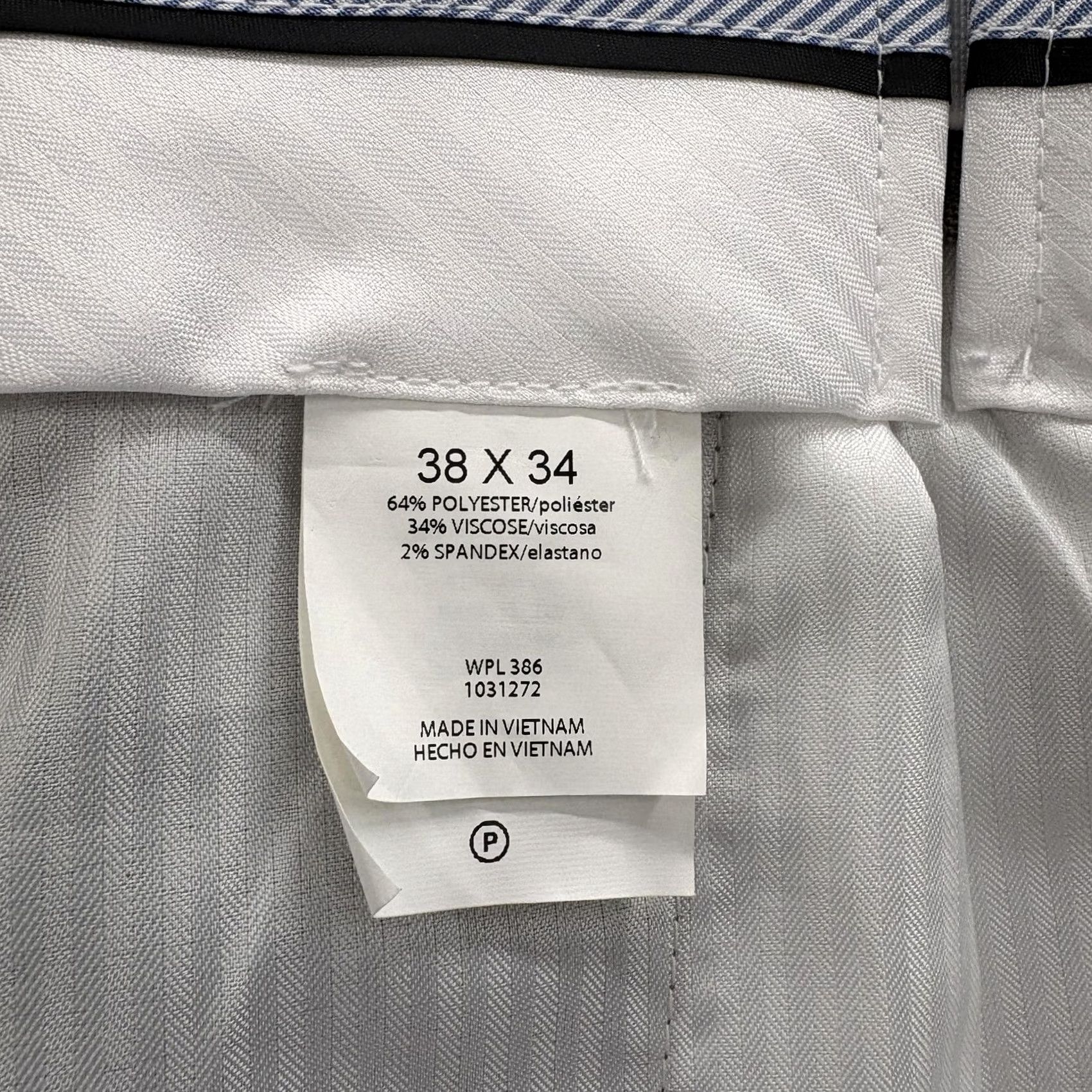 Haggar J.M. Haggar Premium Stretch Dress Pants Mens 38x34 Beige Classic Fit Flat Front Pockets Slim Straight Slant Pocket Business Formal Wedding Size US 38 / EU 54 - 6 Thumbnail