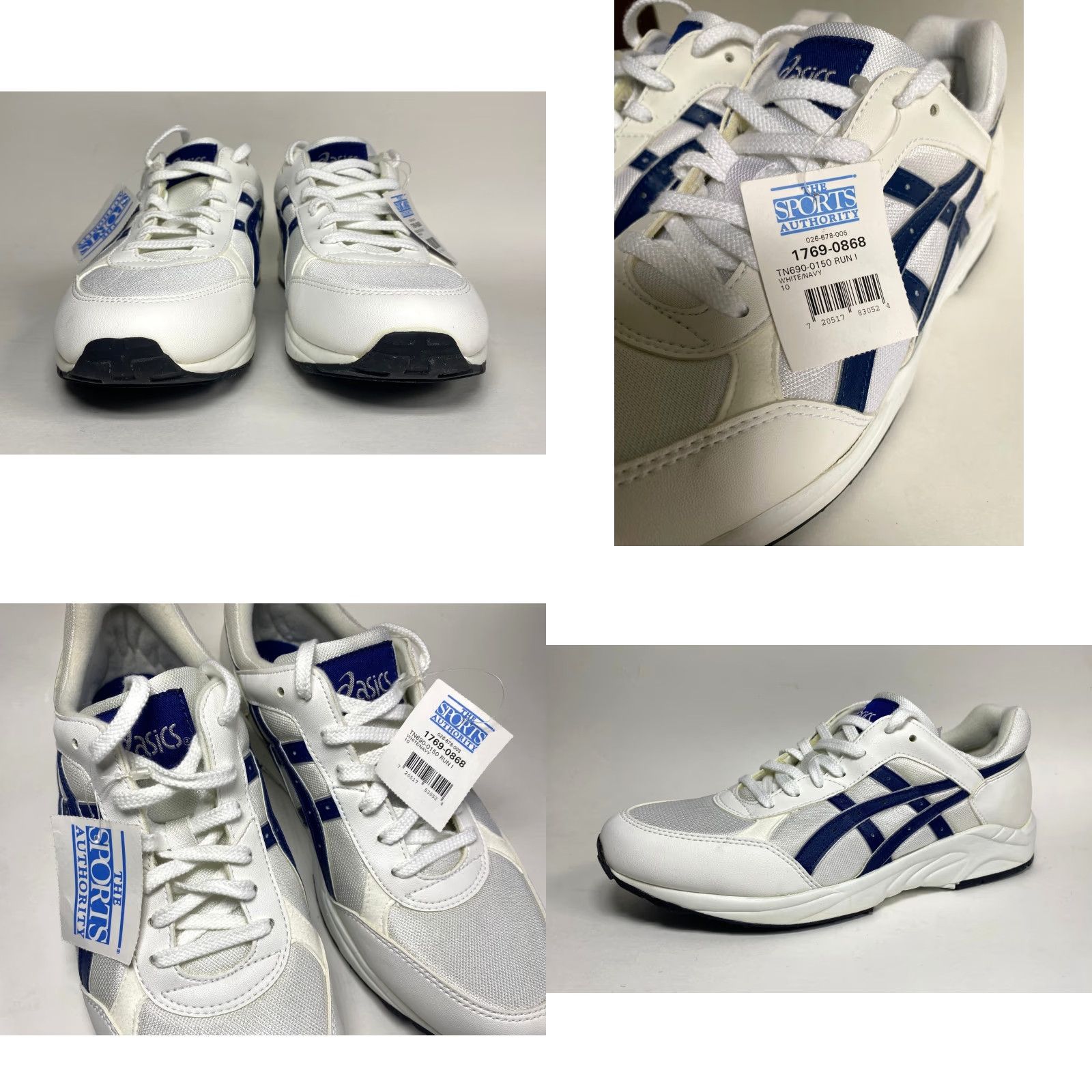 Asics VINTAGE ASICS Shirt Men NOS 90s Gel TN690 Run 1 White Navy Size US 10 Sneakers Size US 10 / EU 43 - 9 Thumbnail