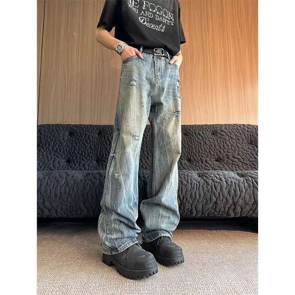 Japanese Brand VIBE High street washed vintage ripped jeans Size US 34 / EU 50 - 7 Thumbnail