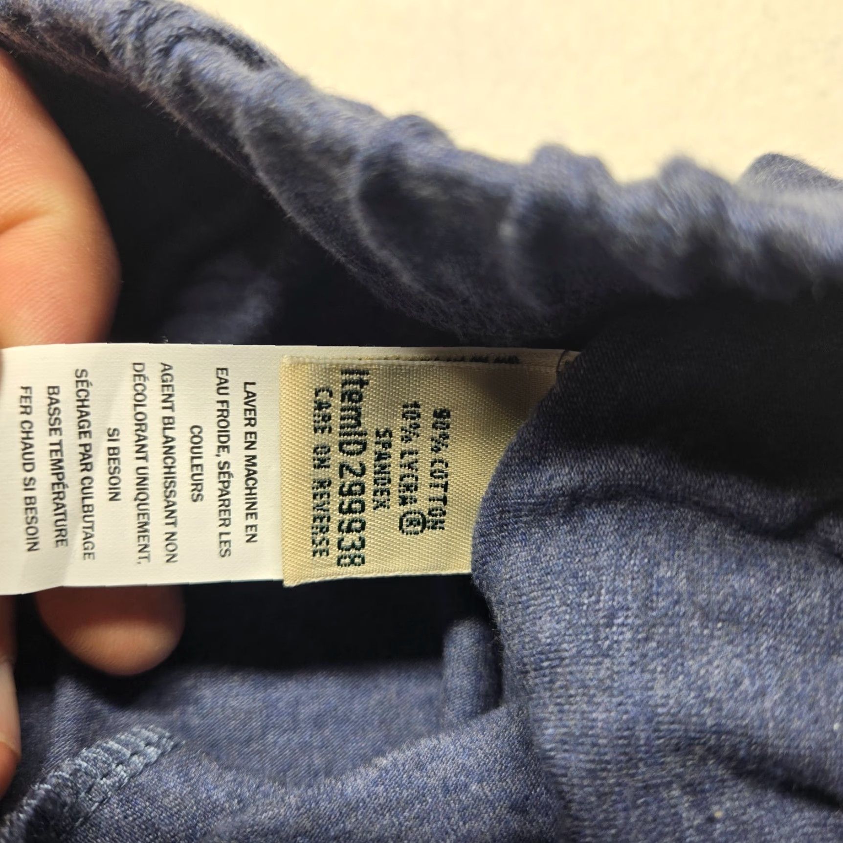 Vintage L.L. Bean Pants Solid Blue Straight Leg Pull On Pockets Lounge Cotton L Large Womens Size 36" / US 14 / IT 50 - 4 Thumbnail