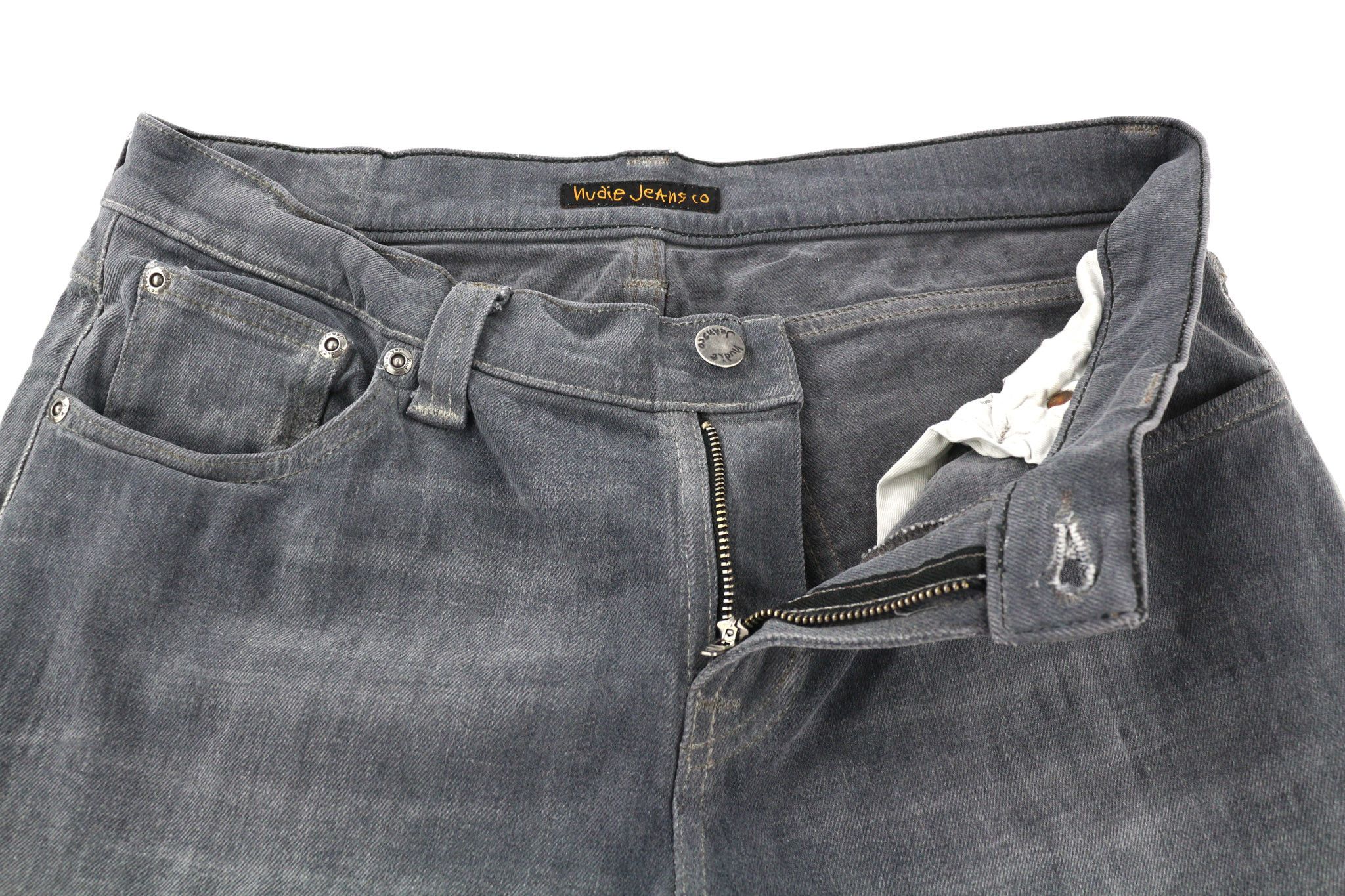 Nudie Jeans TIGHT LONG JOHN W31/L34 Organic Charcoal Leg Zip 80713 Size US 31 - 4 Thumbnail