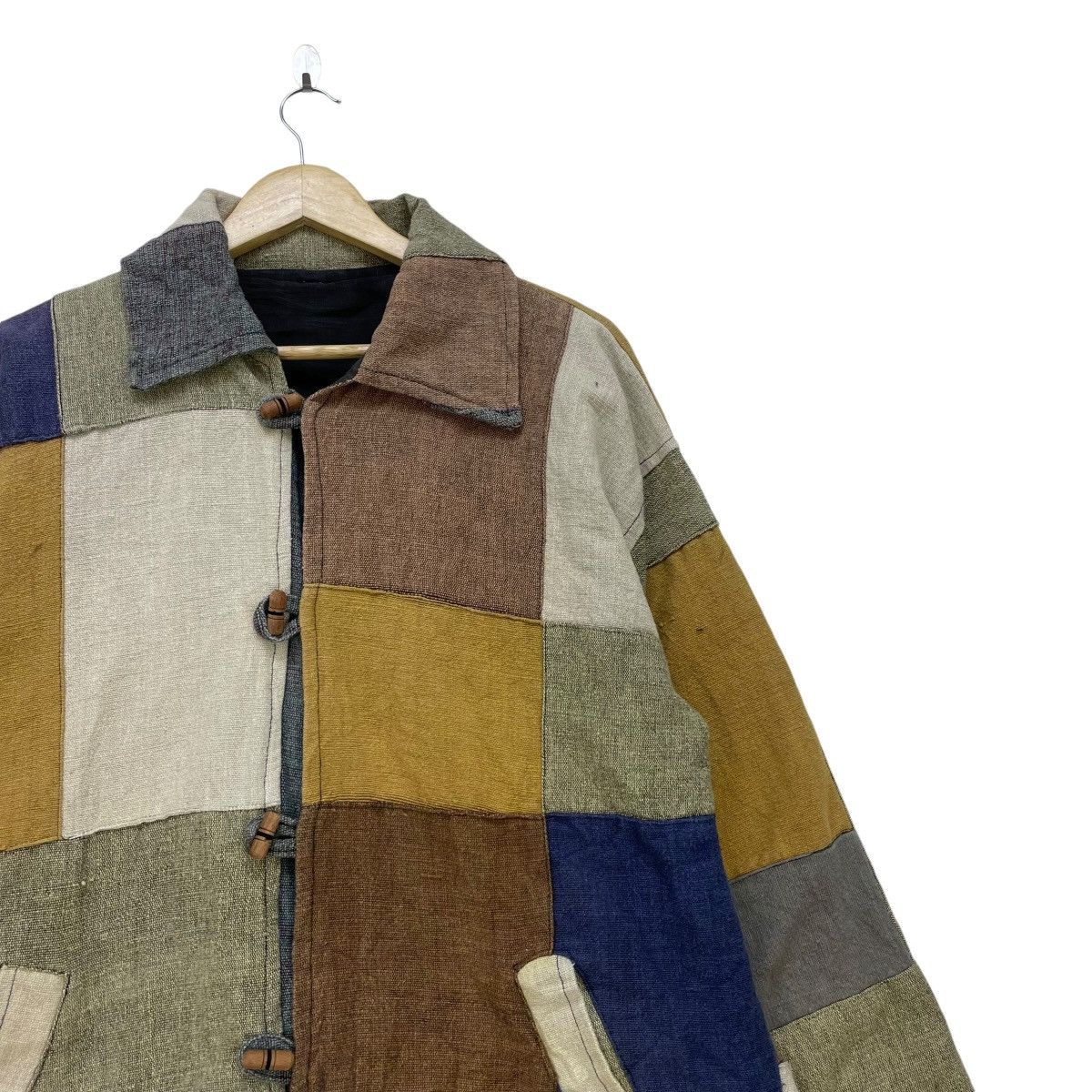 Vintage 💥Japanese Brand Pachtwork Toggle Button Long Coat Size US M / EU 48-50 / 2 - 4 Thumbnail