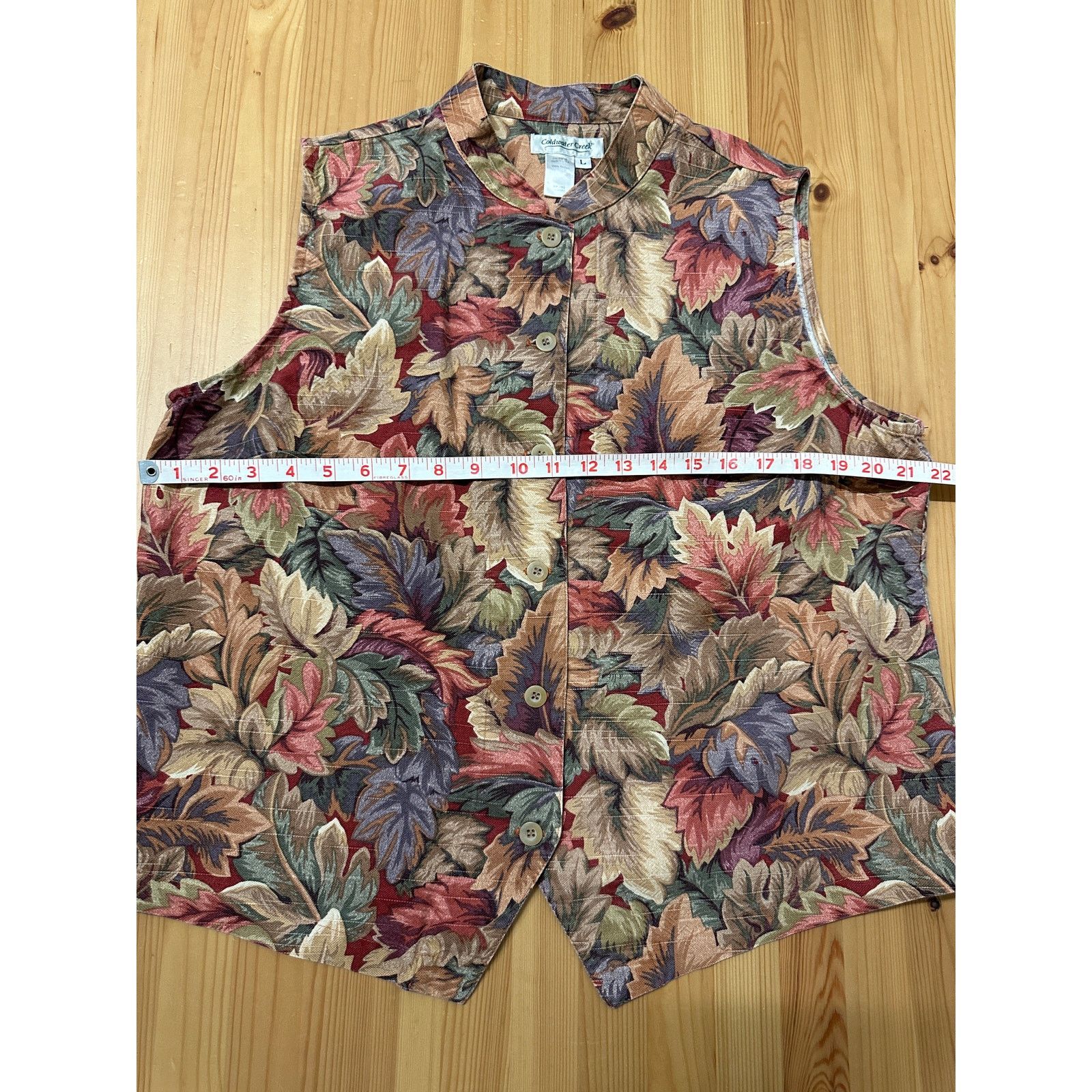 Coldwater Creek Vintage 1990s Coldwater Creek Womens Leaf Vest Large Size L / US 10 / IT 46 - 5 Thumbnail