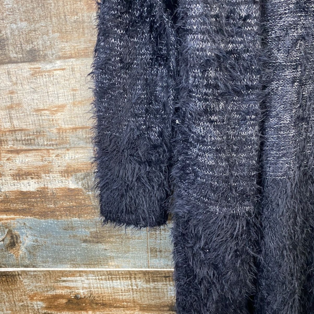 Japanese Brand DL Raf Baf Black Cardigan fur shaggy mohair Knitwear #C1114 Size M / US 6-8 / IT 42-44 - 7 Thumbnail
