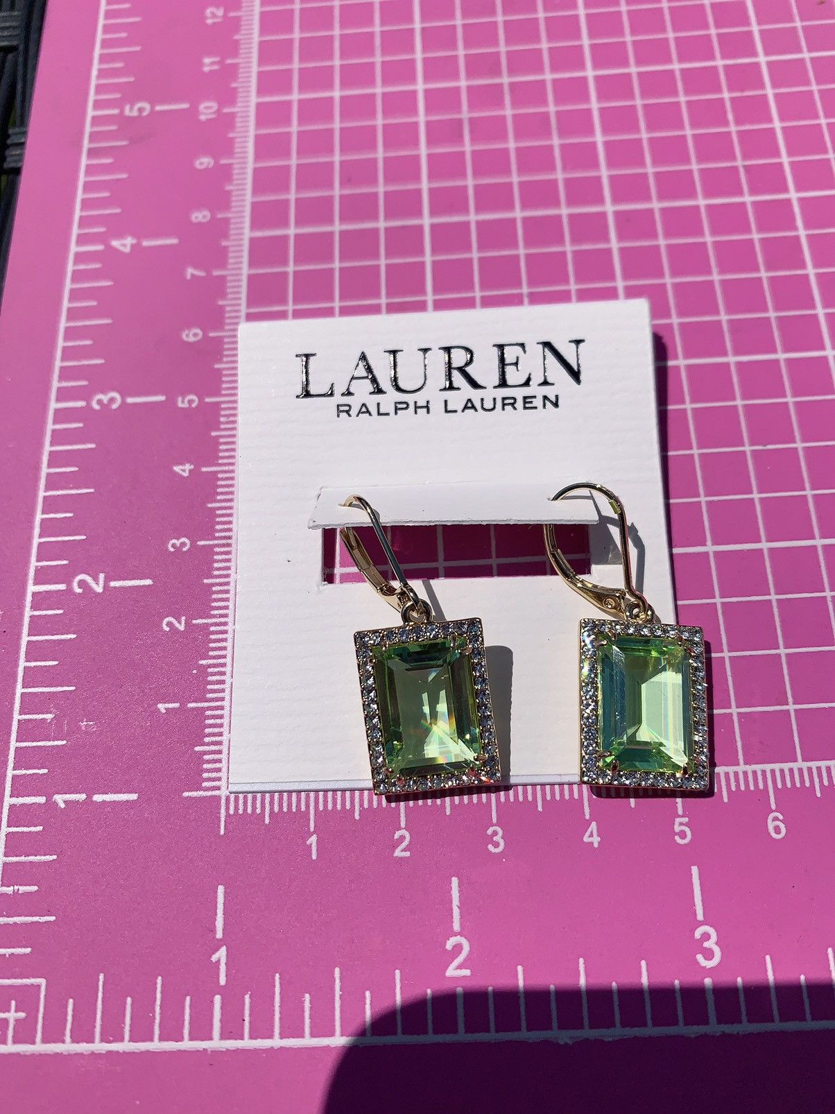 Lauren Ralph Lauren $45 LAUREN RALPH LAUREN Green Crystal diamond paved gold Size ONE SIZE - 6 Thumbnail