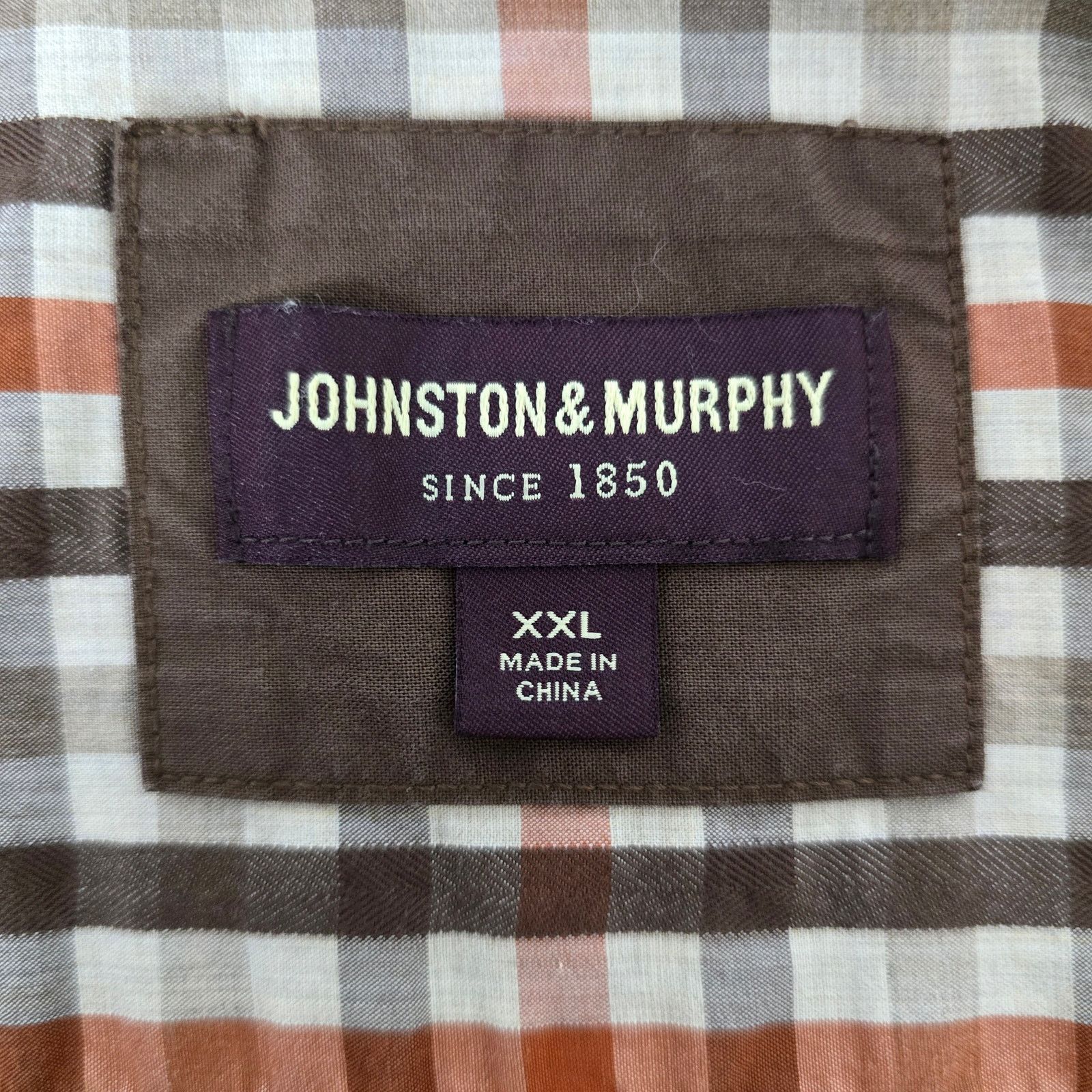Johnston & Murphy Johnston & Murphy Shirt 2XL Brown Checked Button down L/S Size US XXL / EU 58 / 5 - 10 Thumbnail