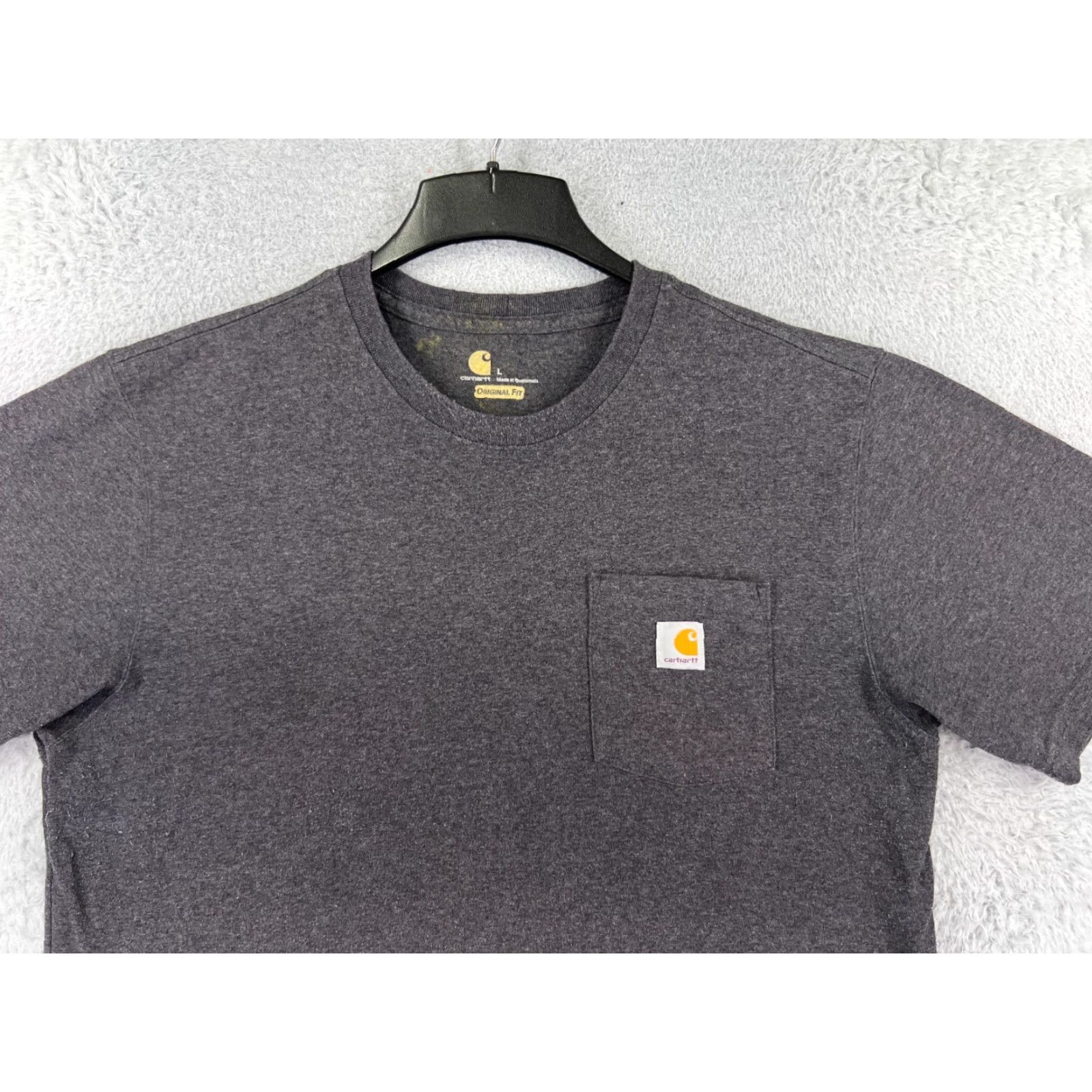 Carhartt Carhartt Shirt Mens Large Gray Short Sleeve Crew Neck Cotton Blend Pocket Size US L / EU 52-54 / 3 - 7 Thumbnail
