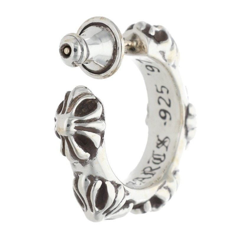 Chrome Hearts Chrome Hearts Cross Band Hoop Earring Silver Size ONE SIZE - 2 Thumbnail