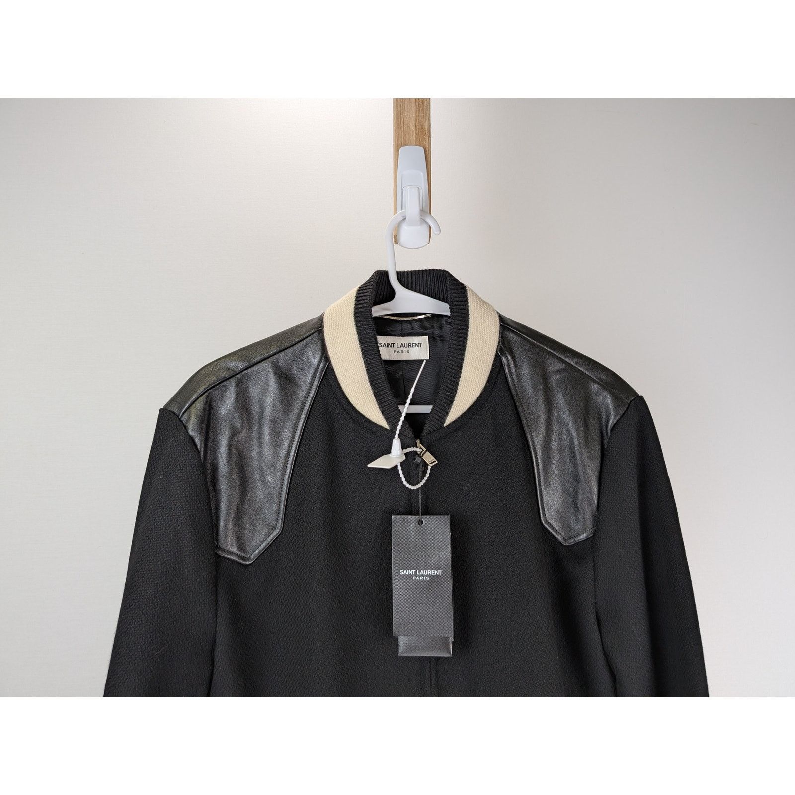 Saint Laurent Paris o1rshd1 CC20 Zipper Jacket in Black/Beige Size US M / EU 48-50 / 2 - 3 Thumbnail