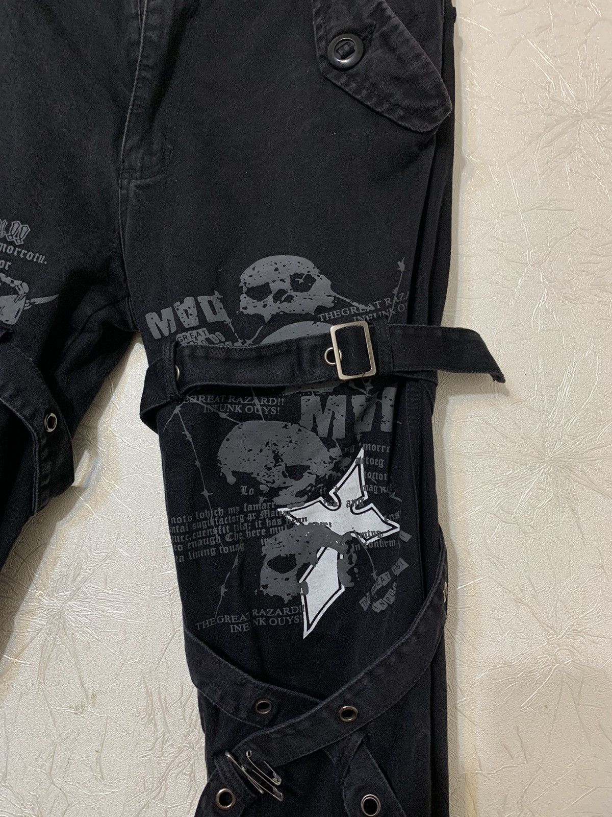 Japanese Brand Queen of Darkness Harness Bondage Punk Goth Black Pants Size US 30 / EU 46 - 4 Thumbnail
