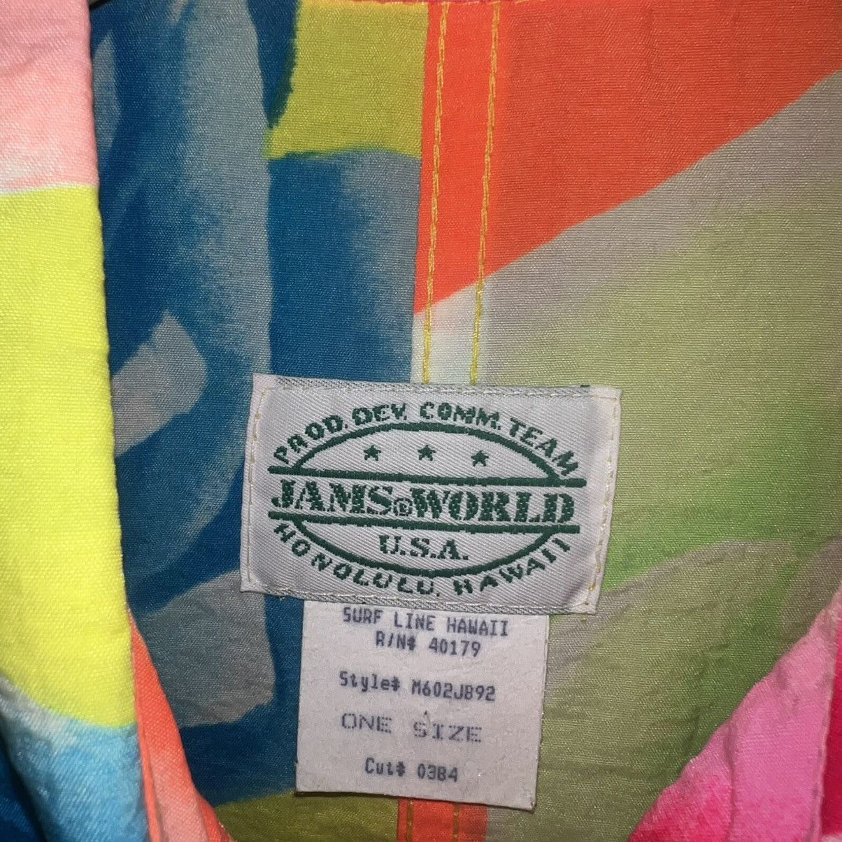 Jams World VINTAGE JAMS WORLD USA SURF LINE NEON ROSES NYLON CAMP SHIRT Size US XXL / EU 58 / 5 - 9 Thumbnail