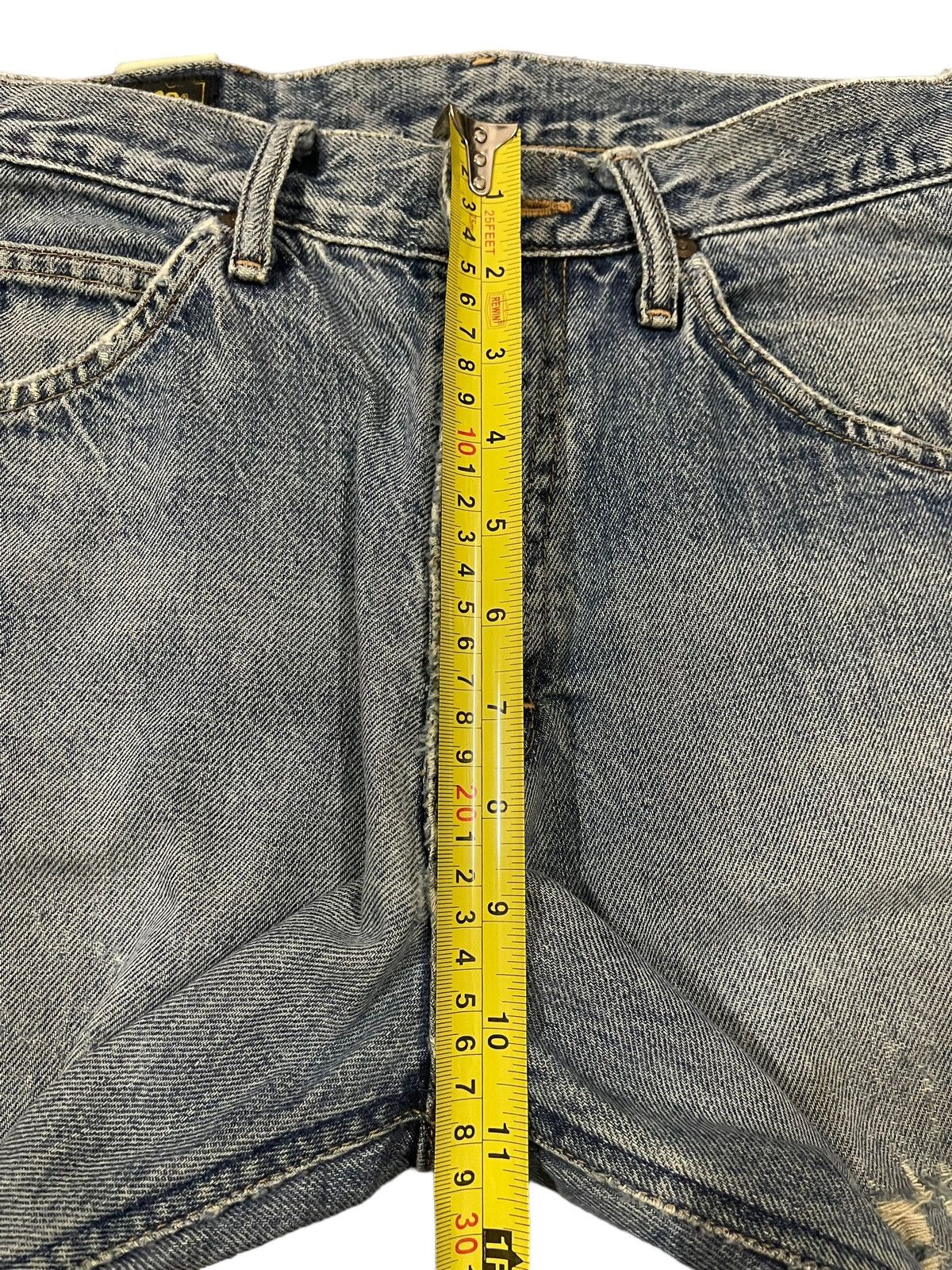 Lee Vintage 90s Lee Riders Blue Wash Distress Baggy Jeans Size US 27 - 13 Thumbnail