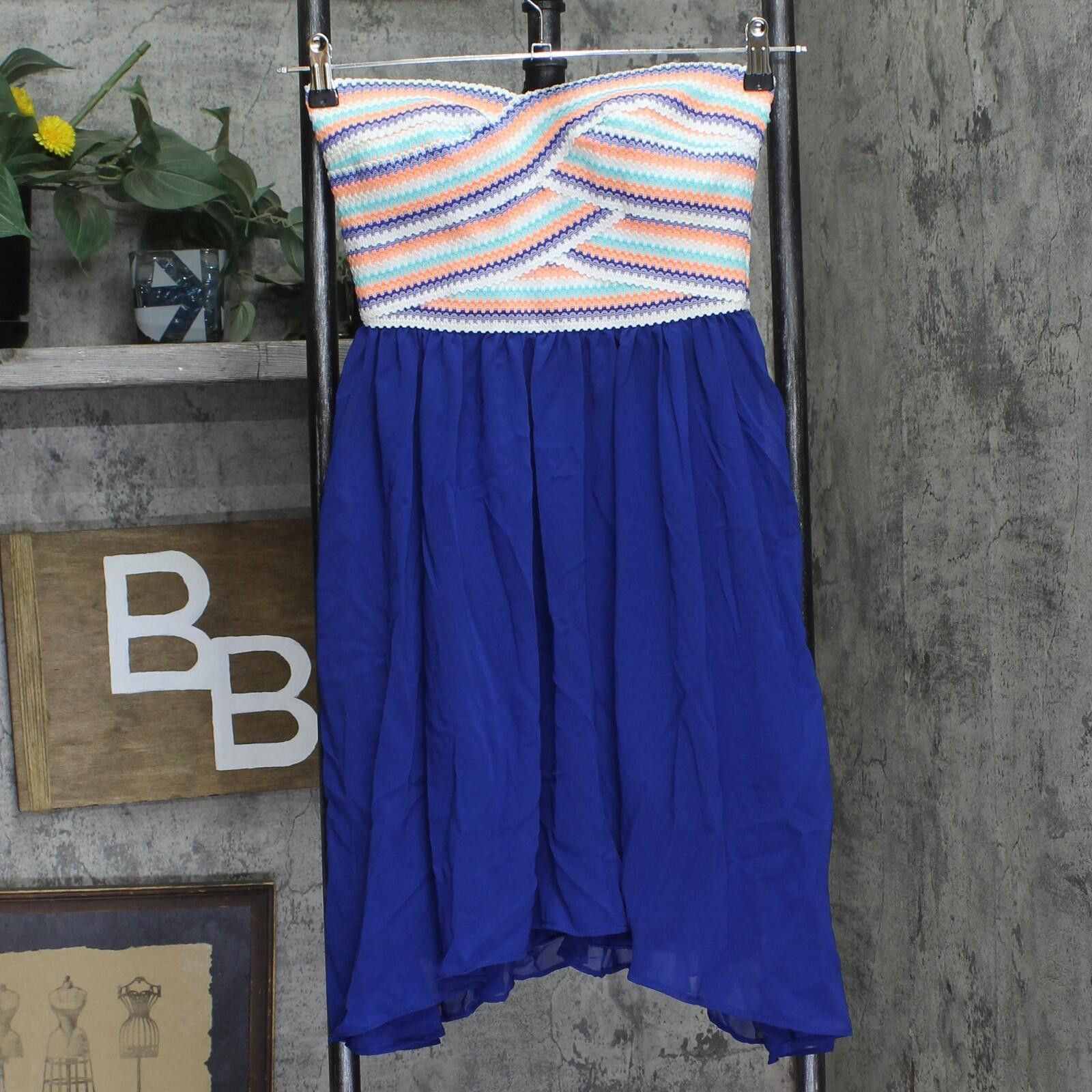 Other New B Darlin Fit And Flare Dress White / Blue Multi 7 / 8 Size M / US 6-8 / IT 42-44 - 1 Thumbnail
