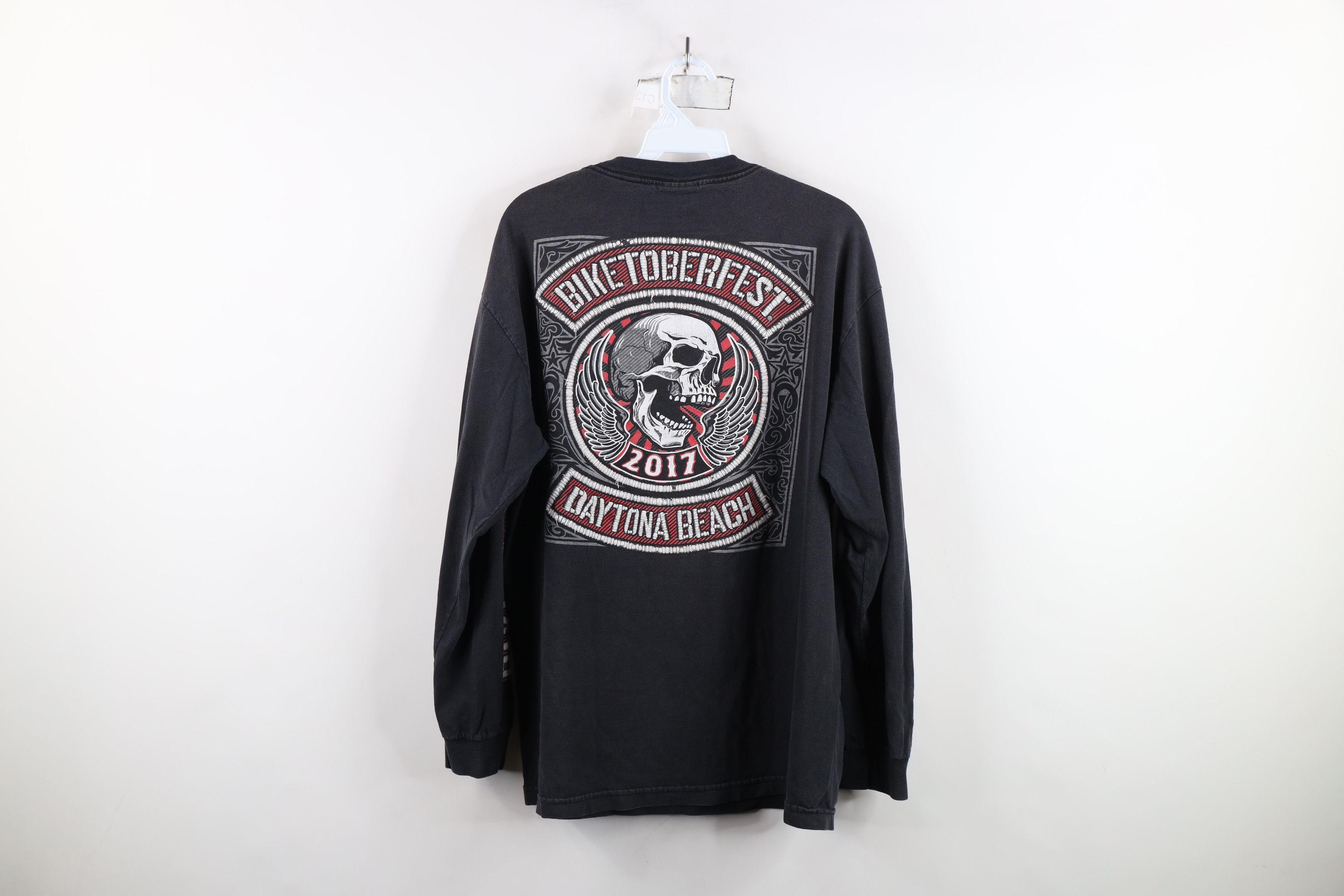 Vintage Vintage Y2K Biketoberfest Skeleton Long Sleeve T-Shirt Black Size US L / EU 52-54 / 3 - 14 Thumbnail