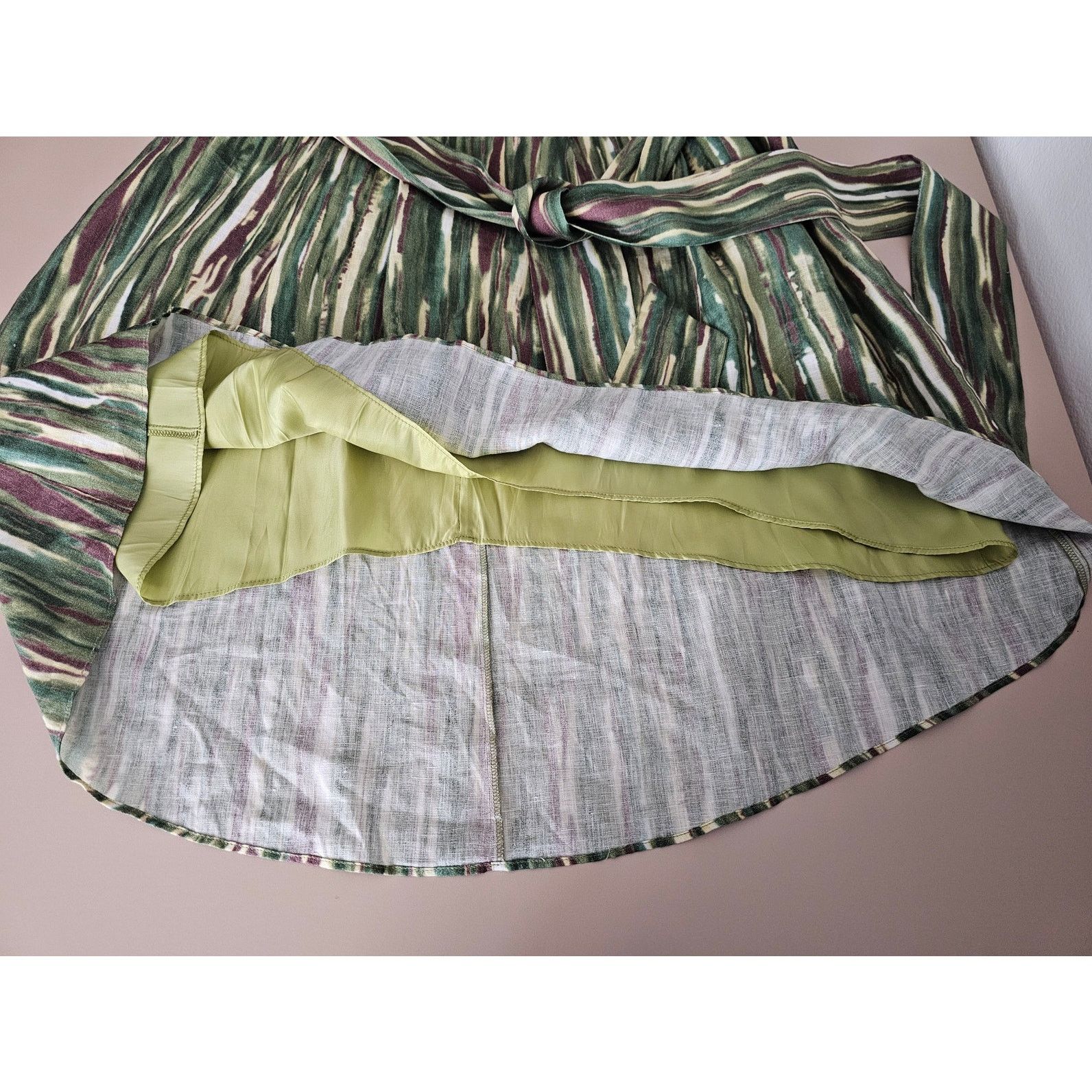 Lafayette 148 LAFAYETTE 148 Summer Sleeveless Green Linen Dress 14 $498 Size XL / US 12-14 / IT 48-50 - 5 Thumbnail