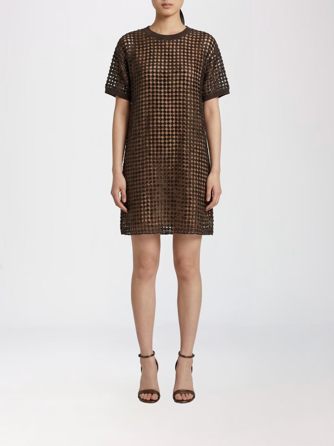 Brunello Cucinelli Brunello Cucinelli Dress Woman Brown Size S / US 4 / IT 40 - 1 Thumbnail