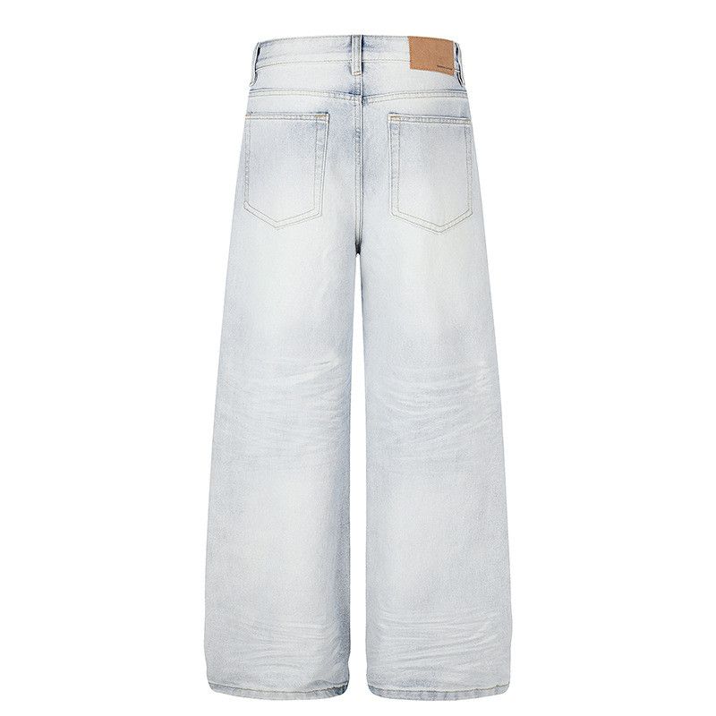 Jean Street-Style Washed & Distressed Denim Jeans with Whiskering Size US 32 / EU 48 - 2 Thumbnail