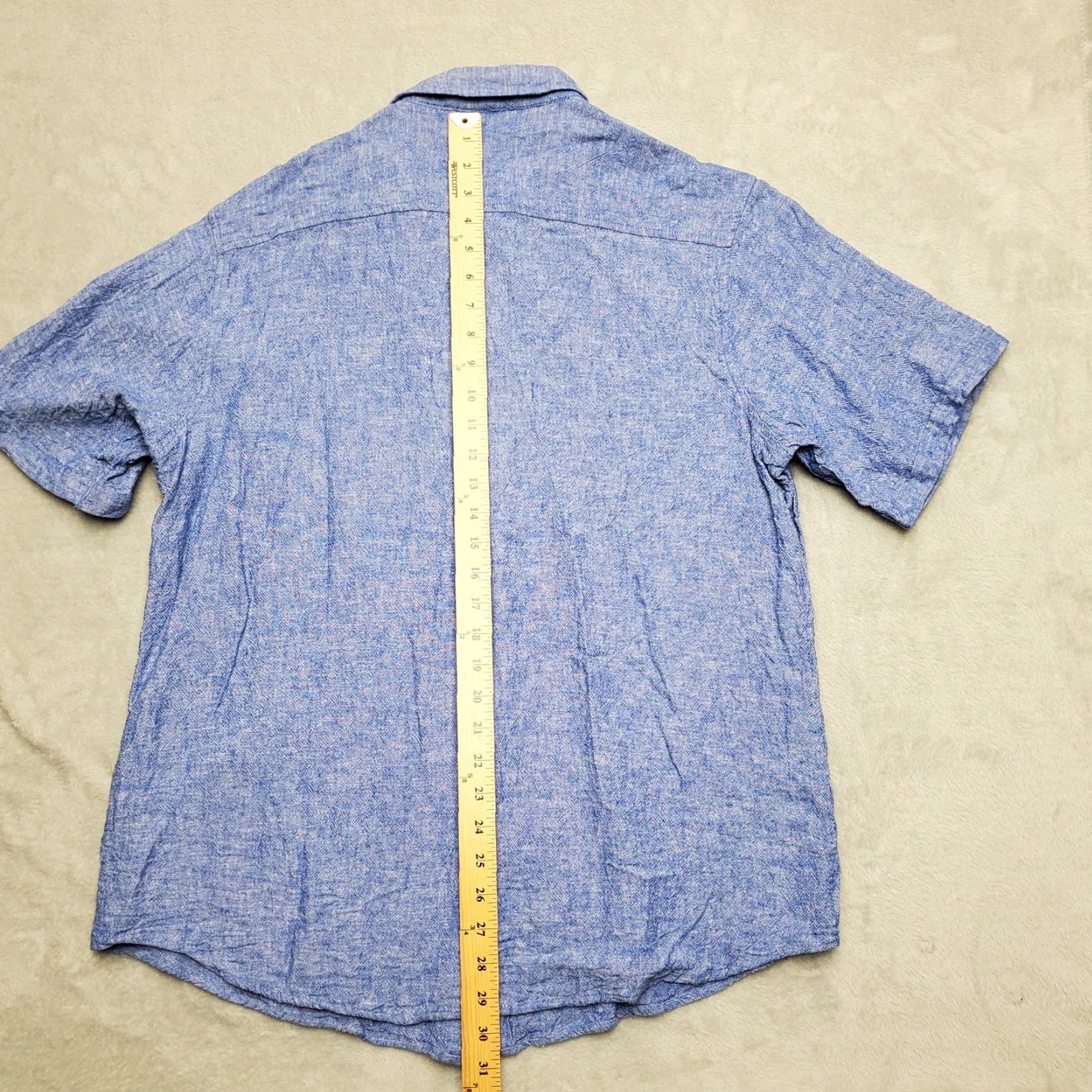 Vintage VINTAGE David Taylor Shirt Men XL Blue Linen Rayon Blend Short Sleeve Button Up Size US XL / EU 56 / 4 - 6 Thumbnail