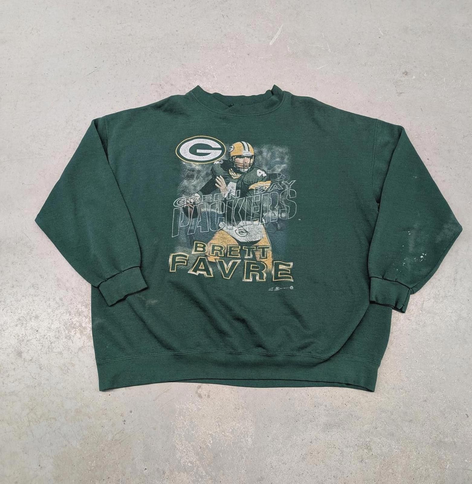 NFL Vintage Green Bay Packers Brett Favre Distressed Sweater Size US XXL / EU 58 / 5 - 1 Thumbnail