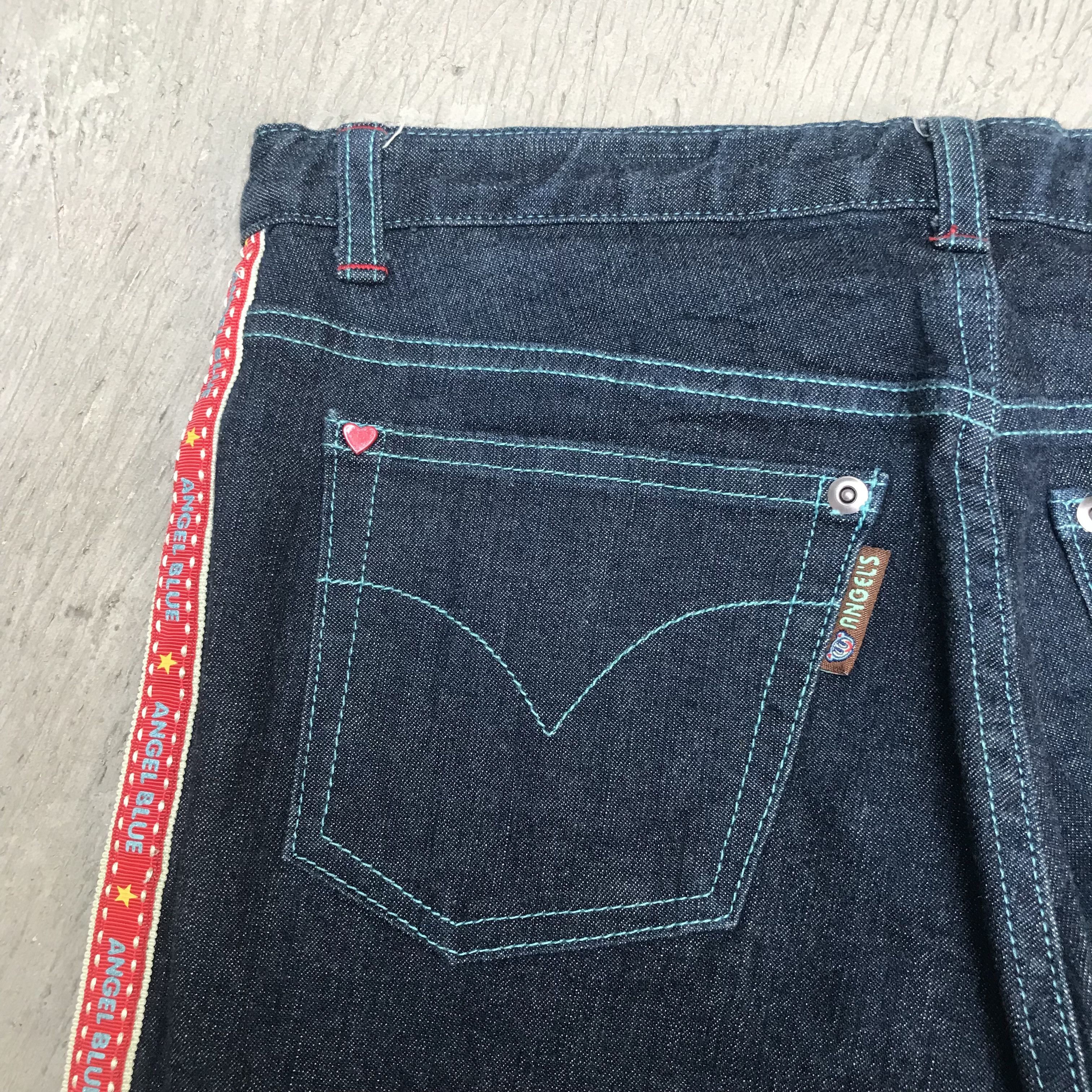 Japanese Brand angel blue flared printed denim pants hysteric glamour Size US 31 - 8 Thumbnail