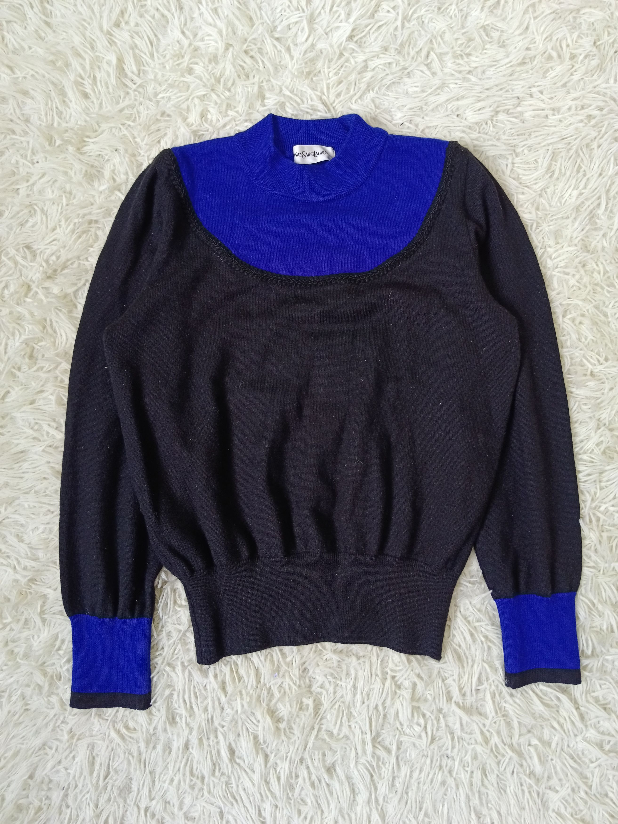 Yves Saint Laurent Yves Saint Laurent 2 Tone Knit Sweat Size M / US 6-8 / IT 42-44 - 1 Thumbnail