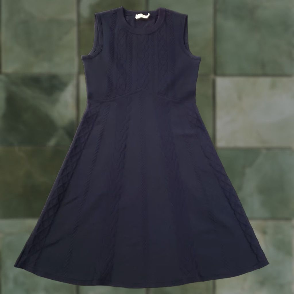 Tory Burch Tory Burch Dress Womens Medium Black Sleeveless Cable Knit A-Line Merino Wool Size M / US 6-8 / IT 42-44 - 1 Thumbnail