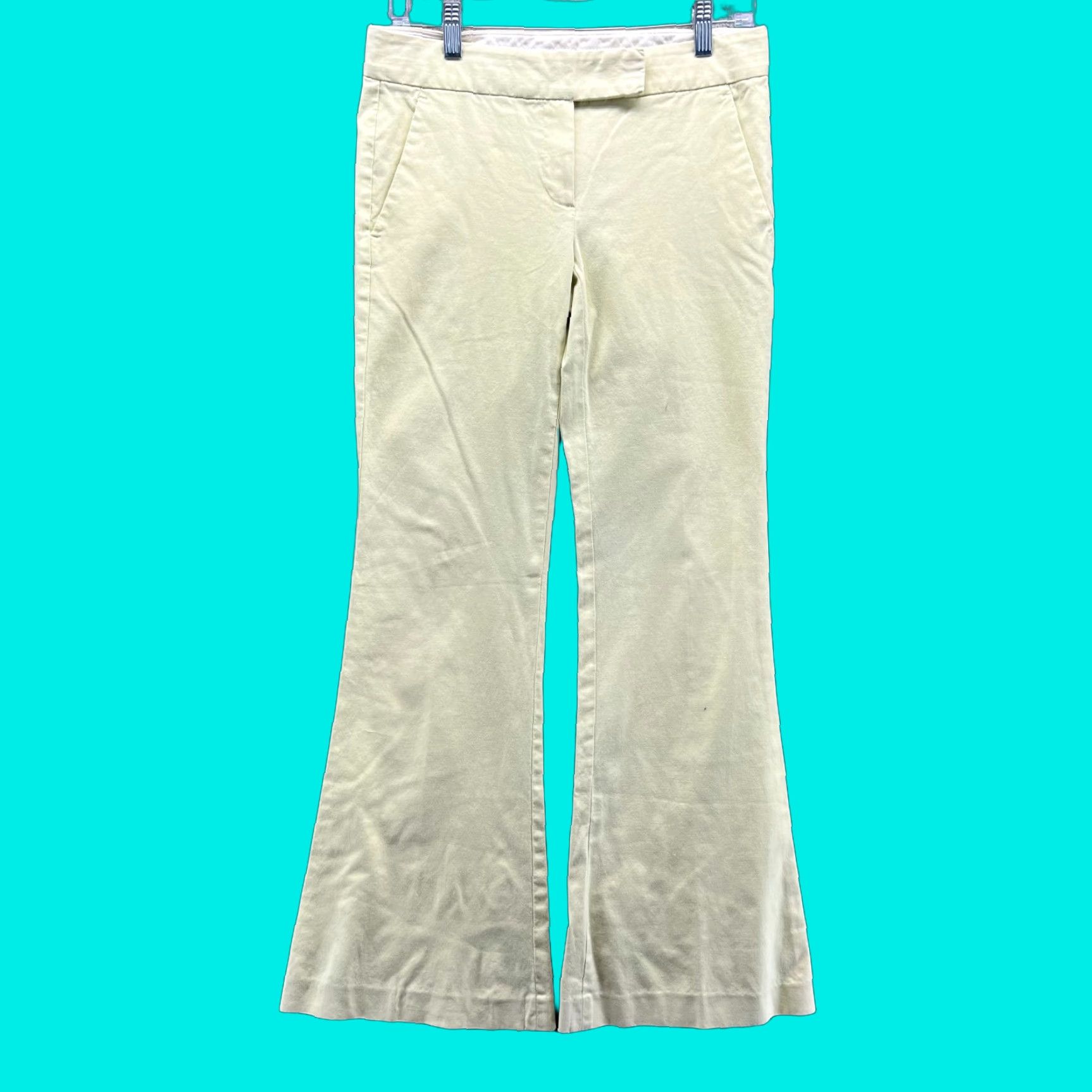 Theory Theory Pants Women 4 Yellow Bootcut Career Party Office Dress Pants Slacks 31in Inseam USA Size 27" / US 4 / IT 40 - 1 Thumbnail