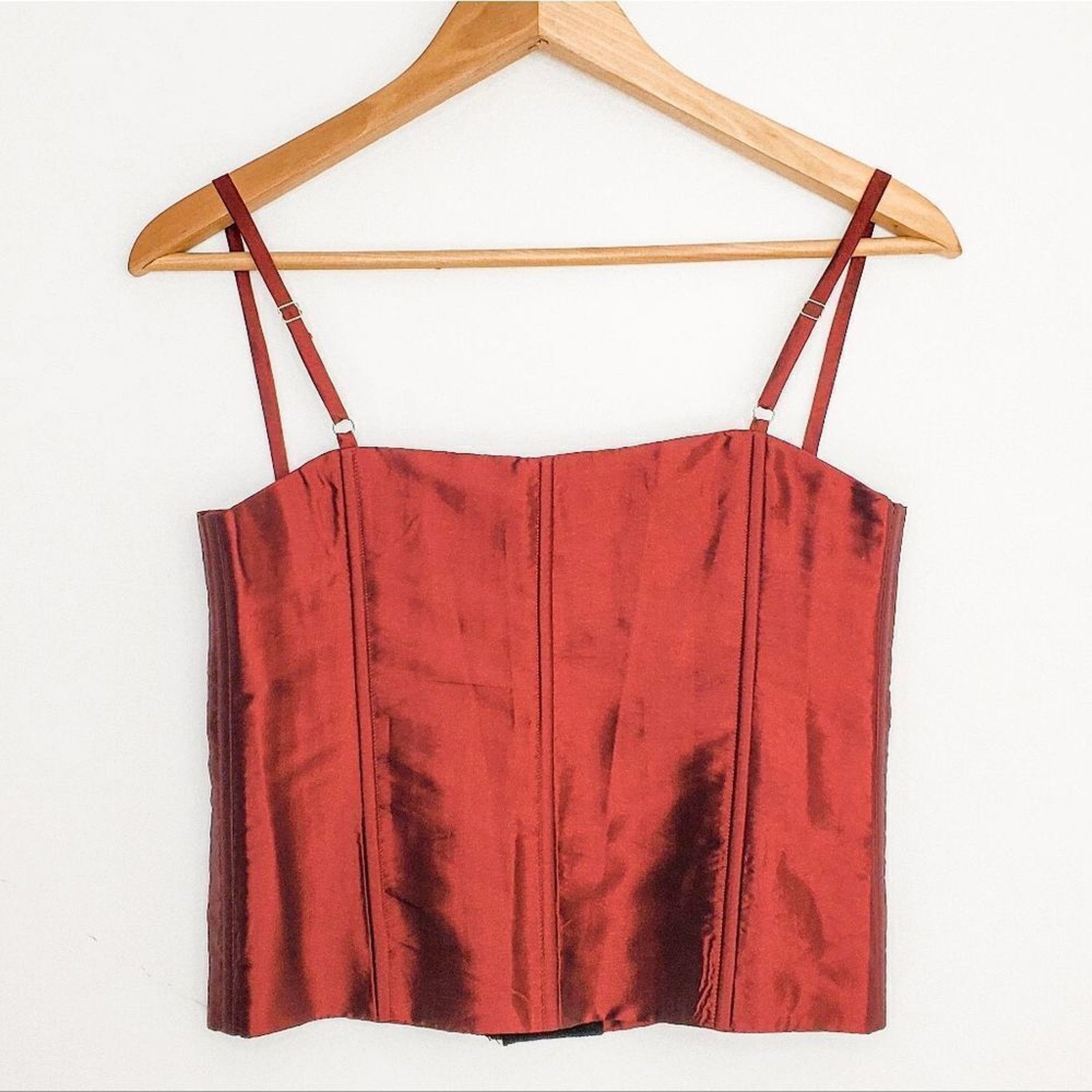 UNIF UNIF Red Wine Pebble Flat Front Corset Bustier Boned Top S Size S / US 4 / IT 40 - 2 Thumbnail