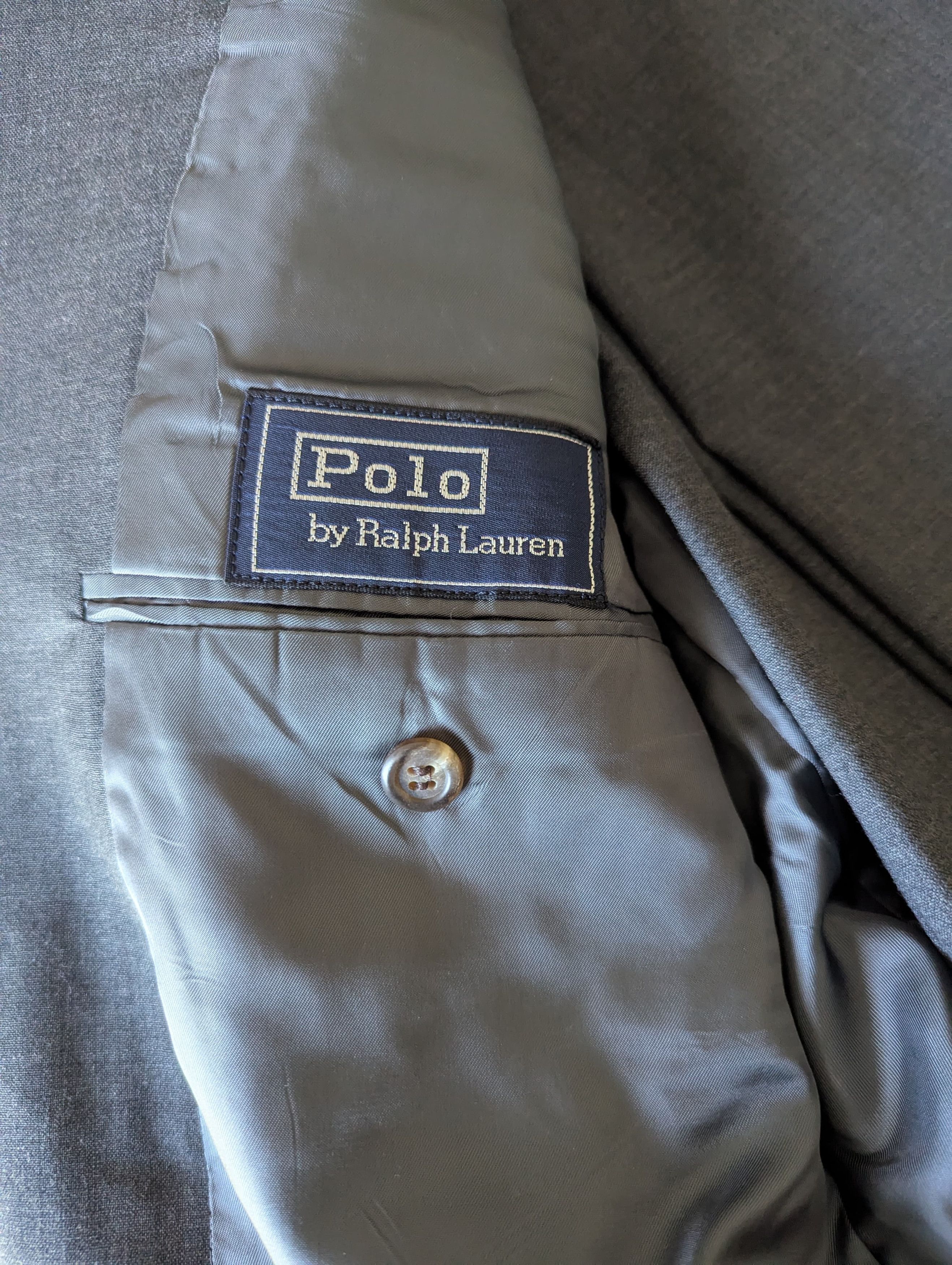 Polo Ralph Lauren Vintage Wool Gray Suit Size 44L - 4 Thumbnail