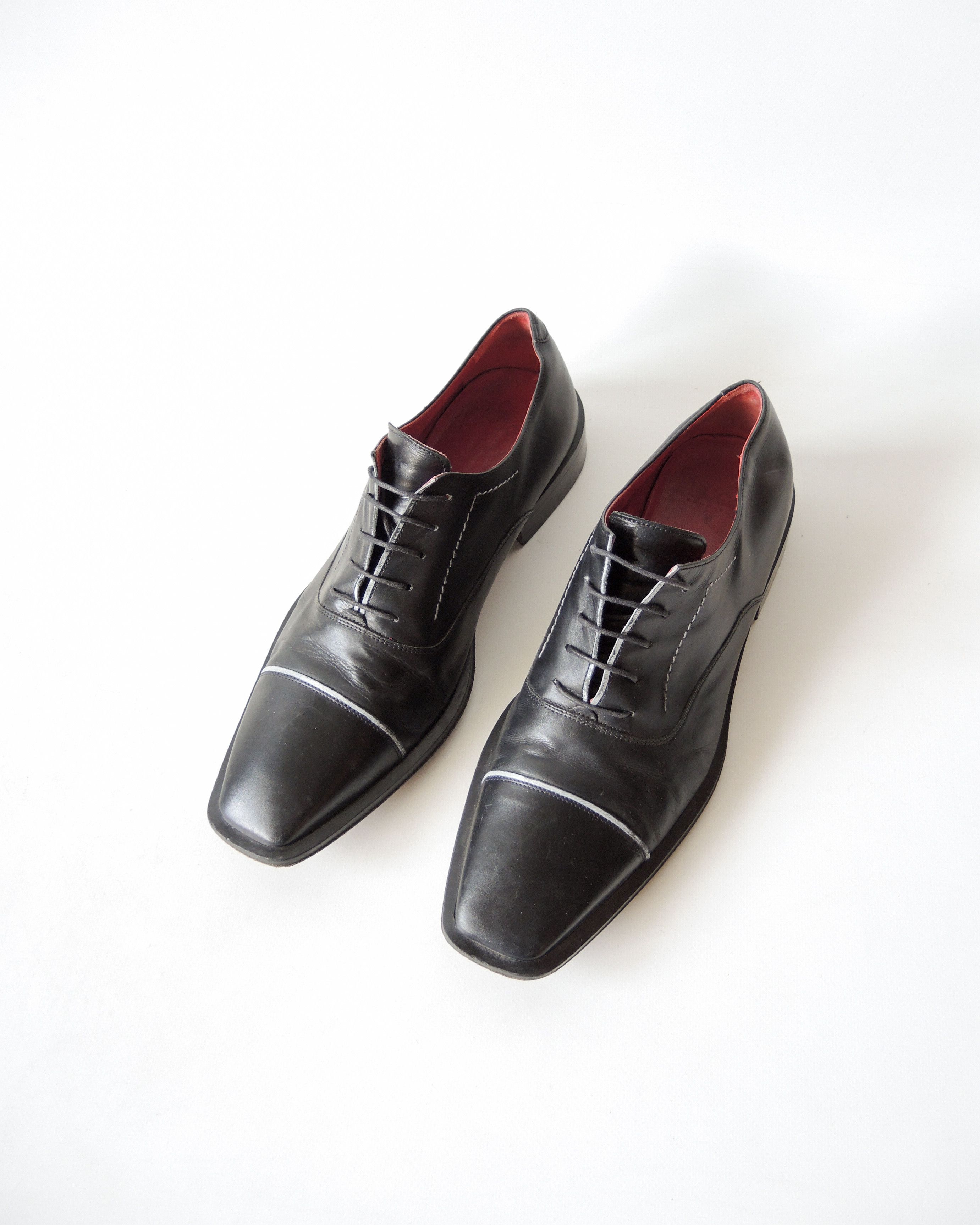 Hugo Boss Hugo Boss Men's Black Leather Dress Shoes EU 42 / US 9 Size US 9 / EU 42 - 7 Thumbnail