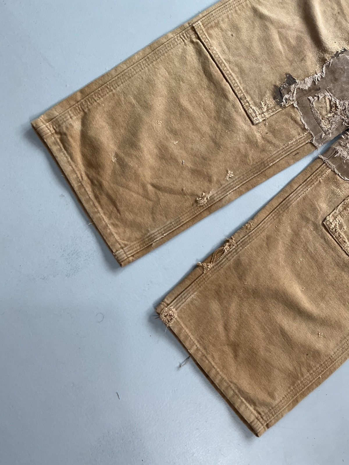 Carhartt Vintage Carhartt B136 BRN double knee rework workwear denim Size US 34 / EU 50 - 4 Thumbnail