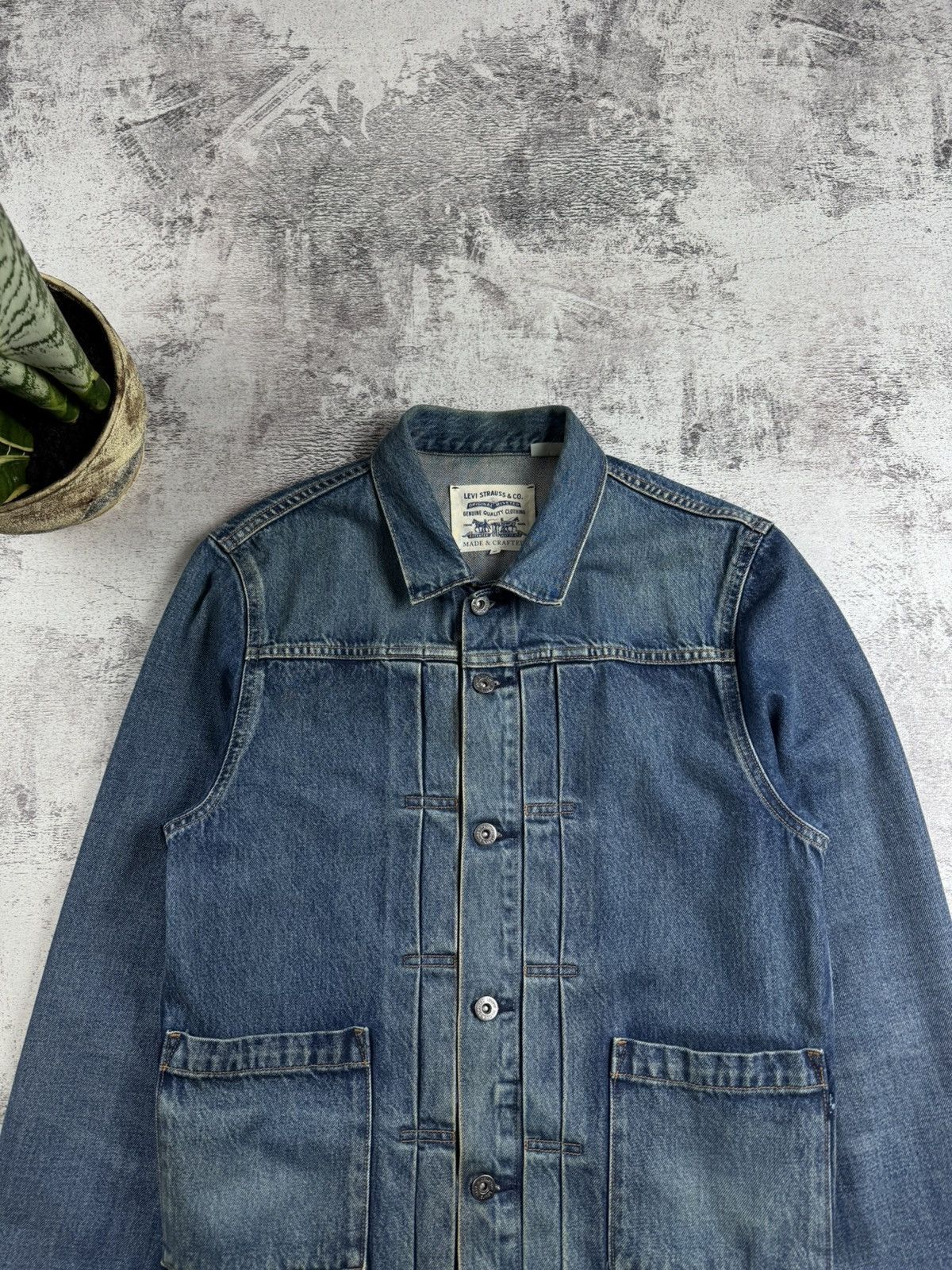 Levi's Made & Crafted Levis Made Crafted Pleated Front Type Work Blue Men’s Trucker Denim Jeans Jacket Size US M / EU 48-50 / 2 - 5 Thumbnail