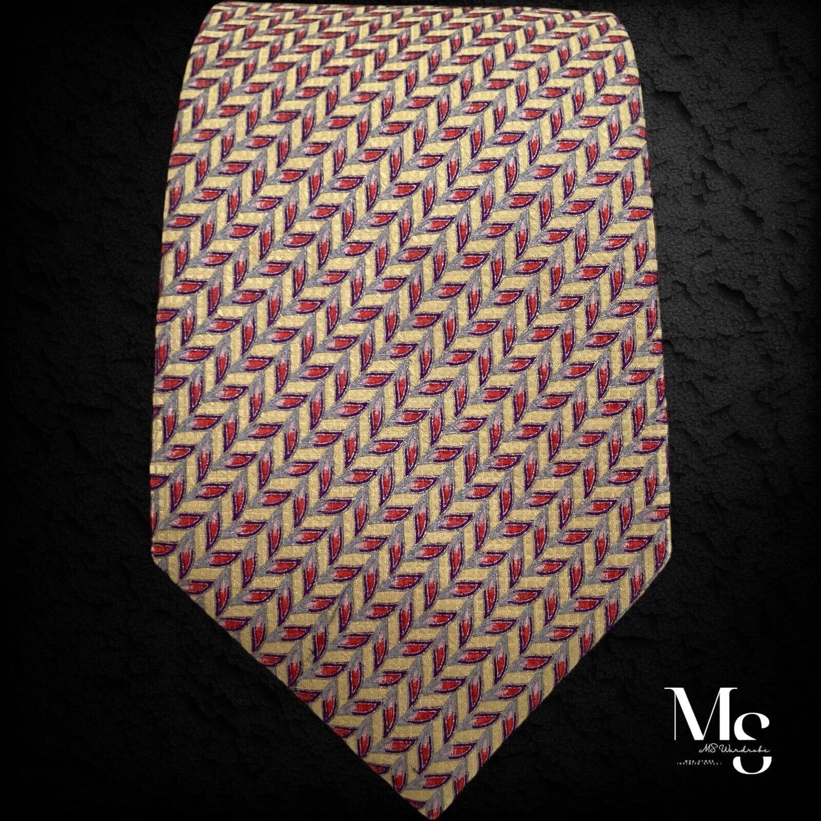 Brioni BRIONI XL Red Gold Geometric Luxury Silk Tie H.Made In Italy Size ONE SIZE - 5 Thumbnail