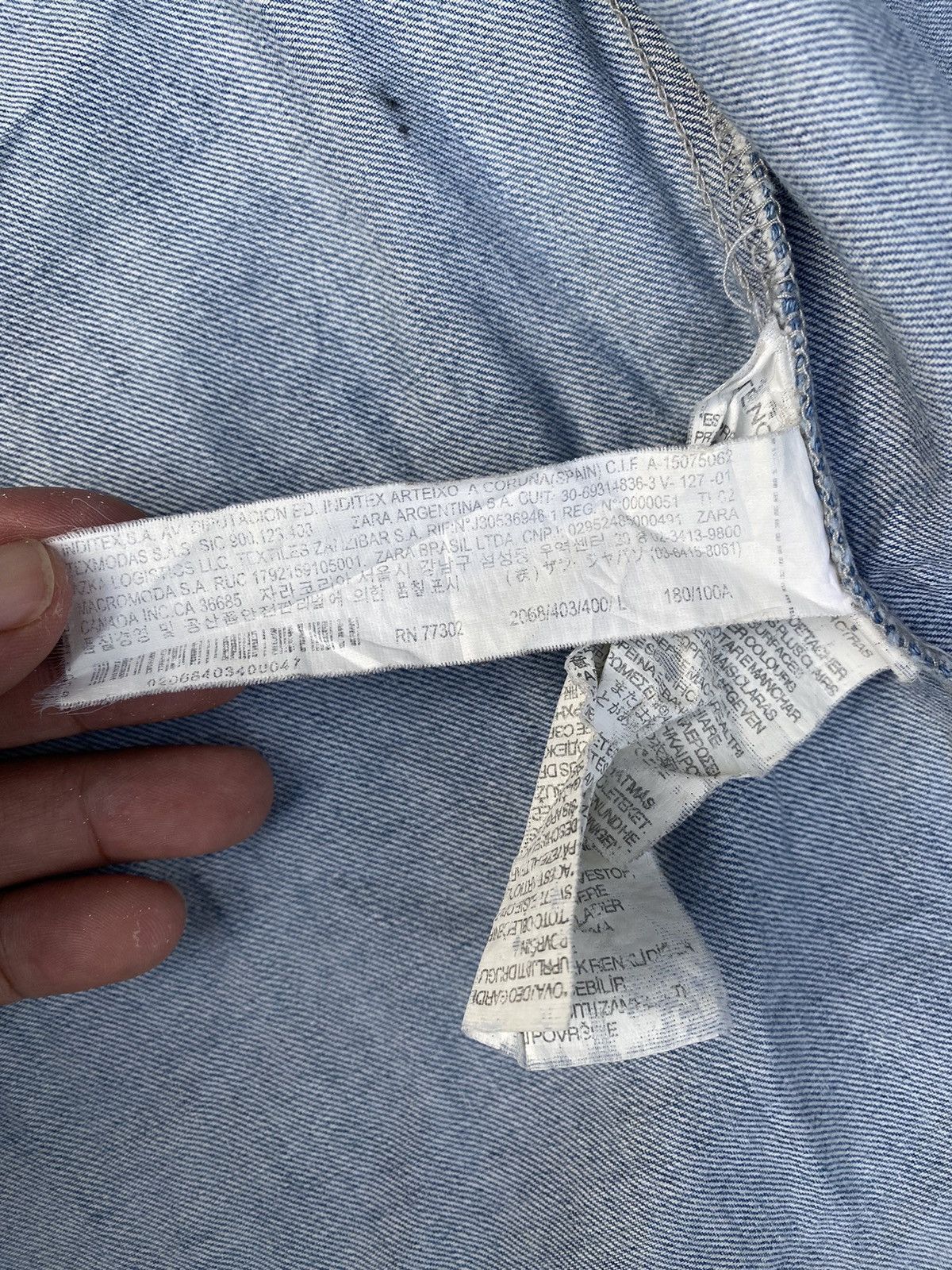 Zara Zara man slim fit distressed stone wash denim western shirts Size US M / EU 48-50 / 2 - 8 Thumbnail