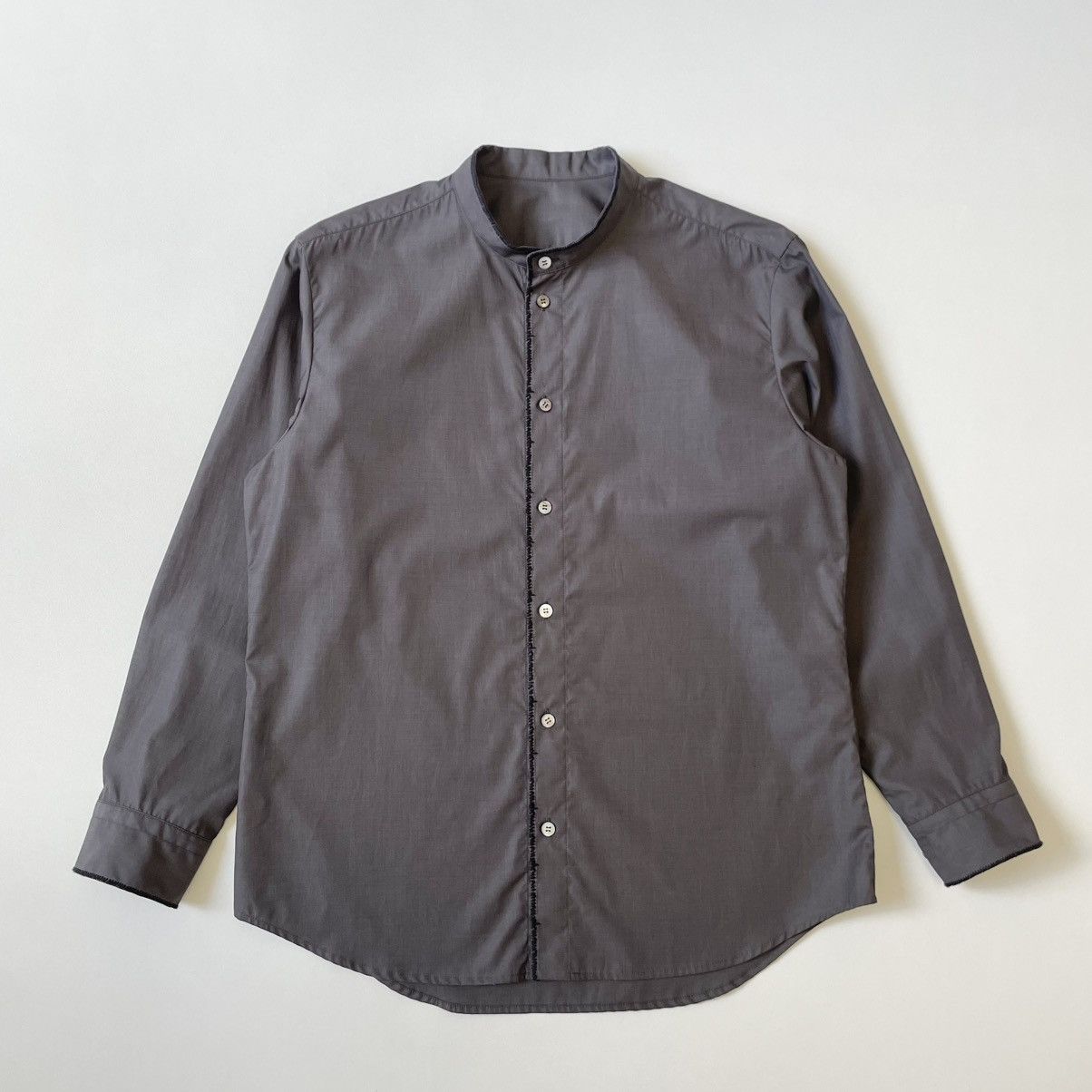 Issey Miyake ‘Contrast Stitch’ Grey Shimmer Cotton Shirt Size US L / EU 52-54 / 3 - 20 Thumbnail