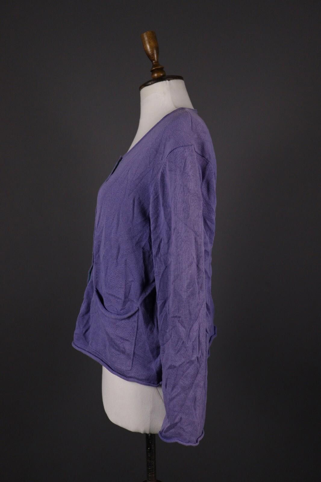 Designer Gudrun Sjoden Blue Knit Cardigan Sweater Size L Size L / US 10 / IT 46 - 4 Thumbnail