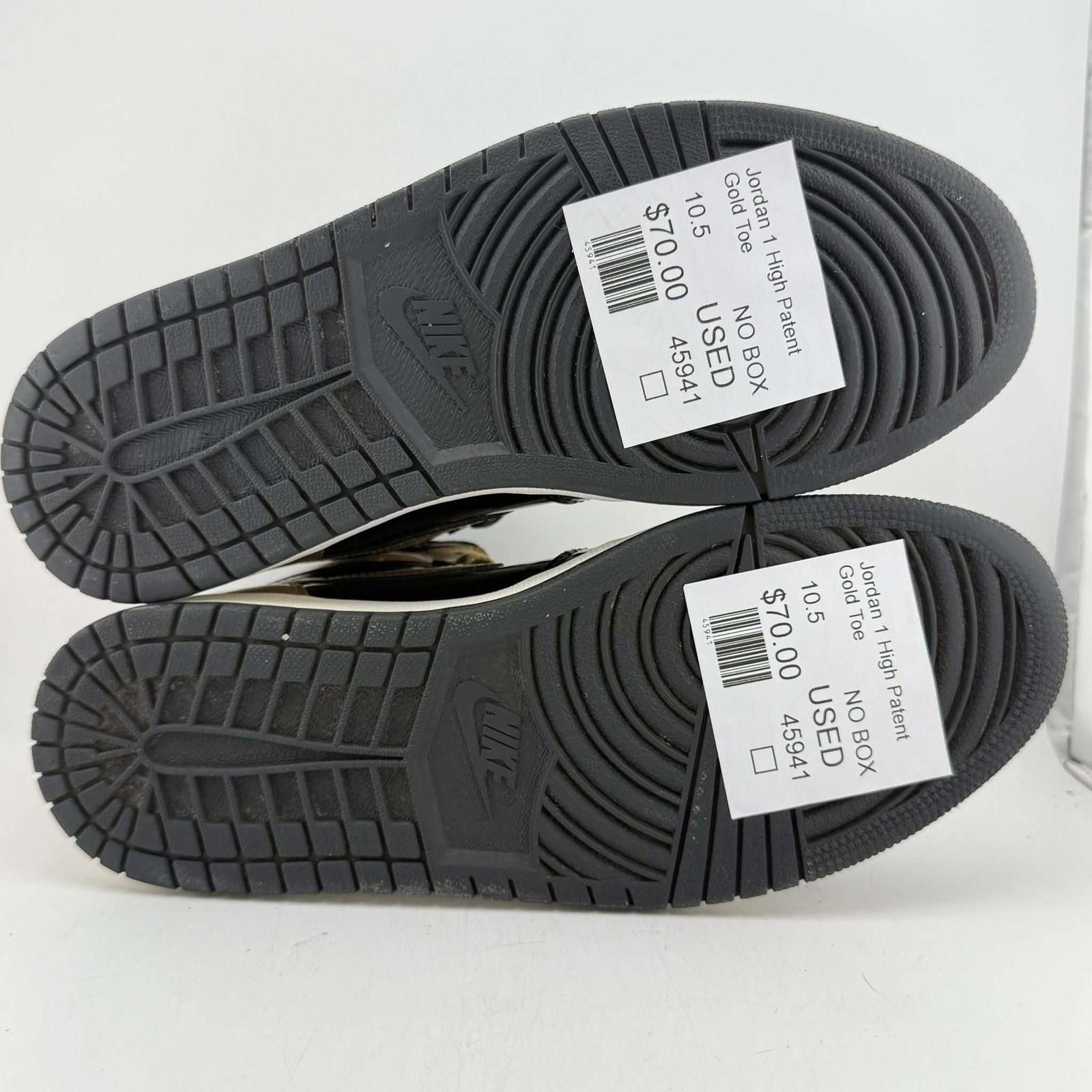 Jordan Brand Jordan 1 High Patent Gold Toe US 10.5 Used No Box 861428-007 Size US 10.5 / EU 43-44 - 6 Thumbnail