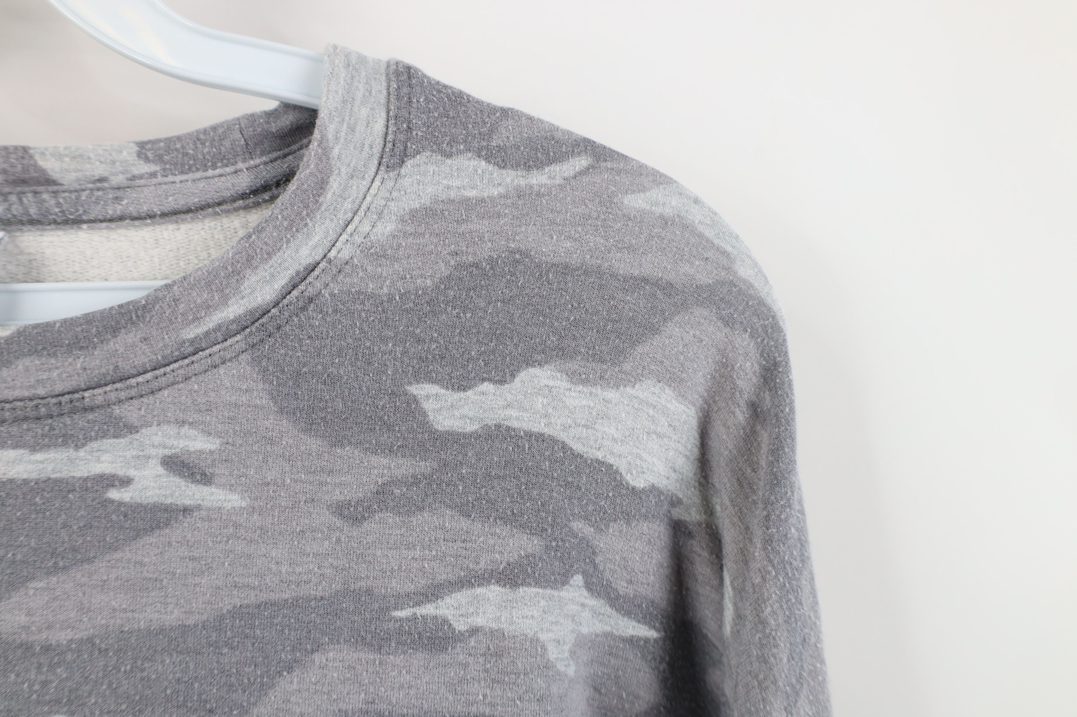 Athleta Athleta Camouflage French Terry Crewneck Sweatshirt Gray Size XS / US 0-2 / IT 36-38 - 4 Thumbnail