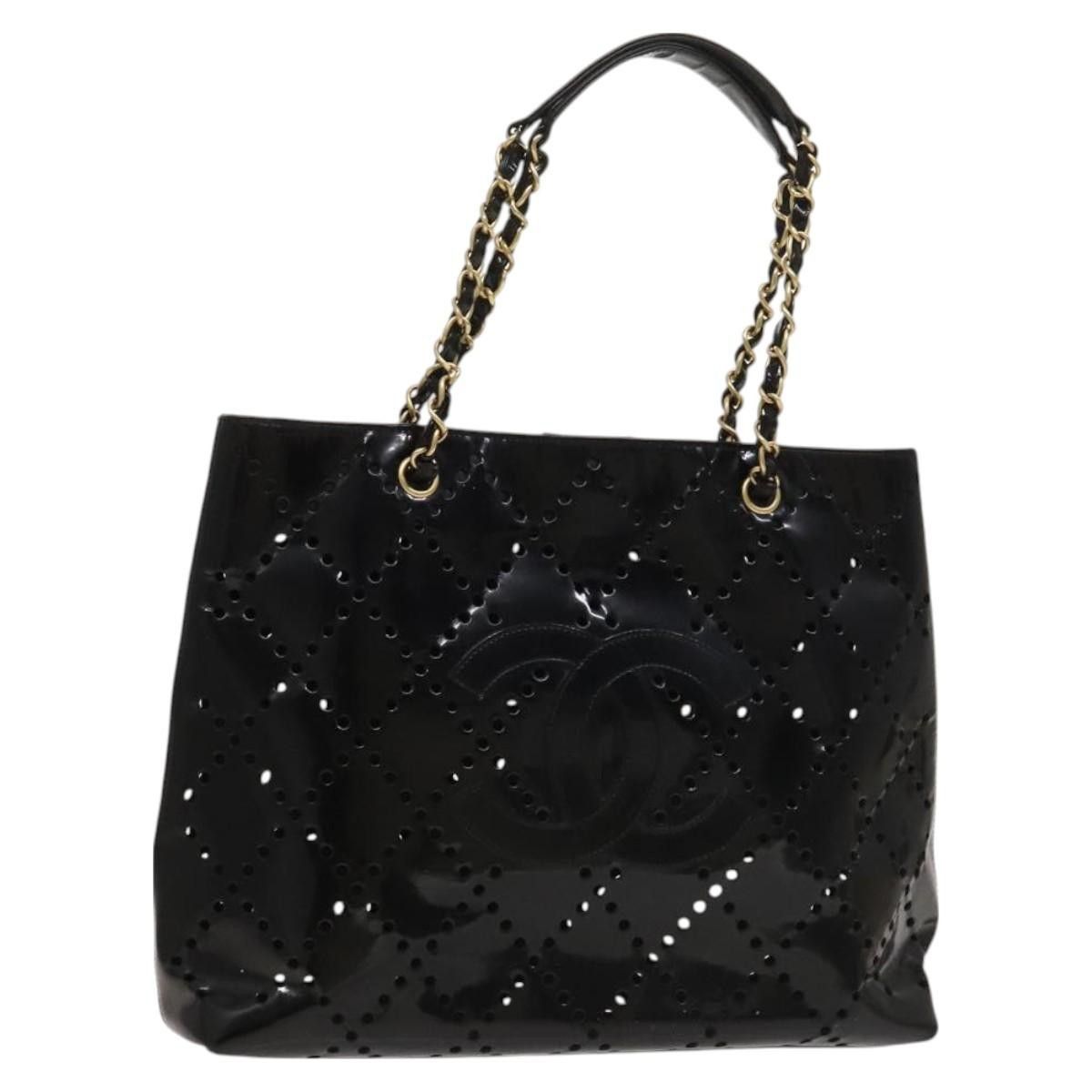 Chanel Chanel CC Chain Tote Perforated Patent Size ONE SIZE - 1 Thumbnail